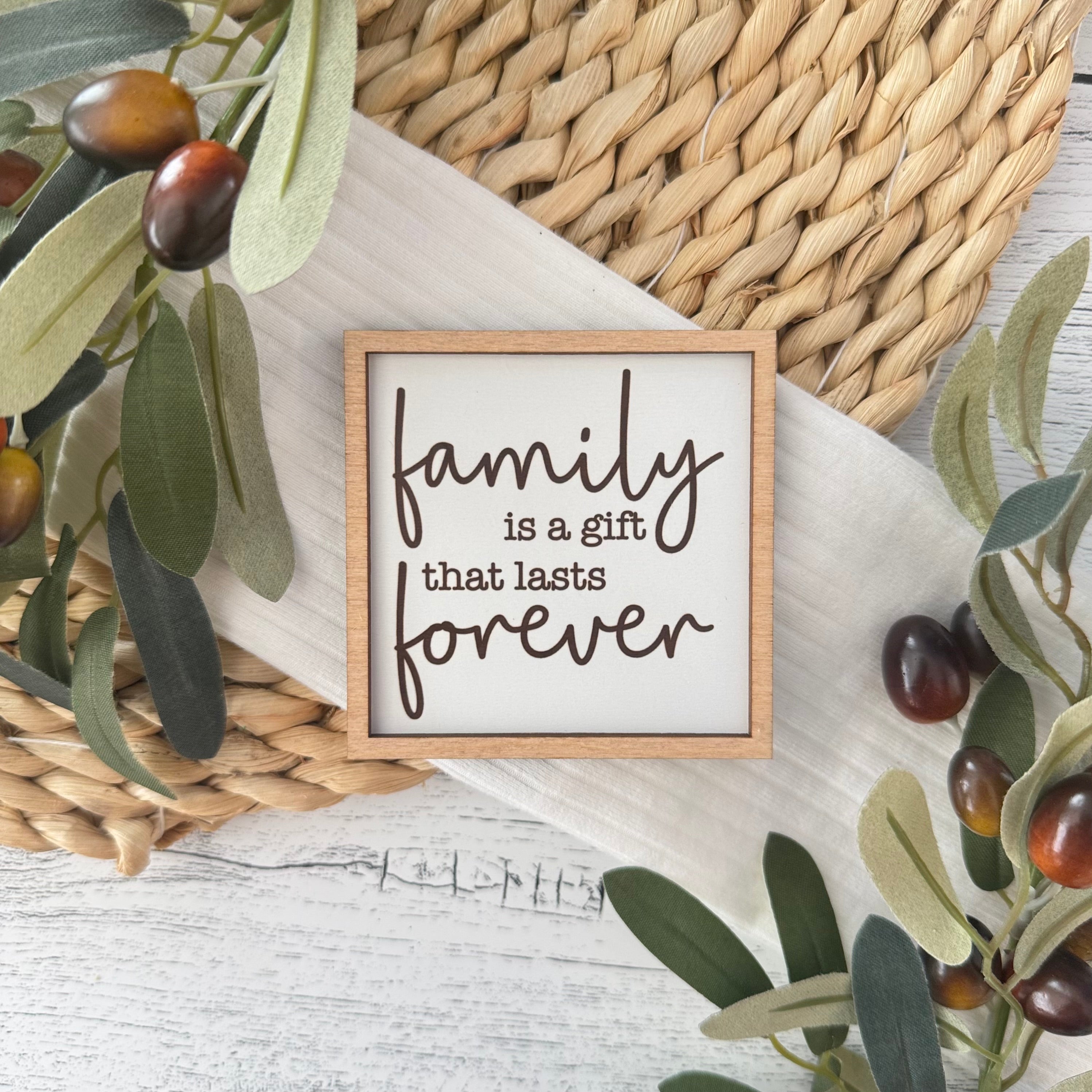 Mini Framed Family/Home Themed Sign | Family Forever