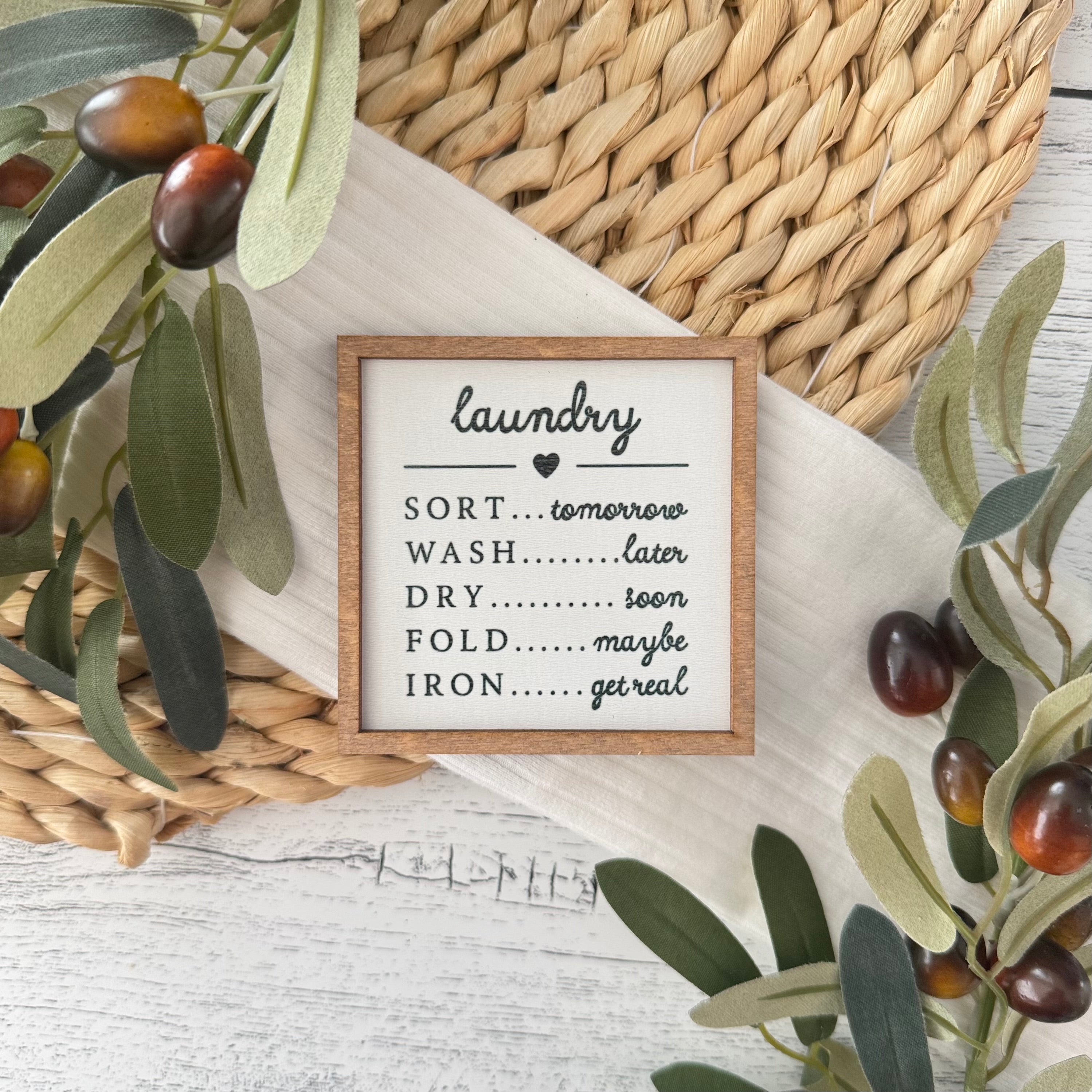 Mini Framed Laundry Themed Sign | Laundry List