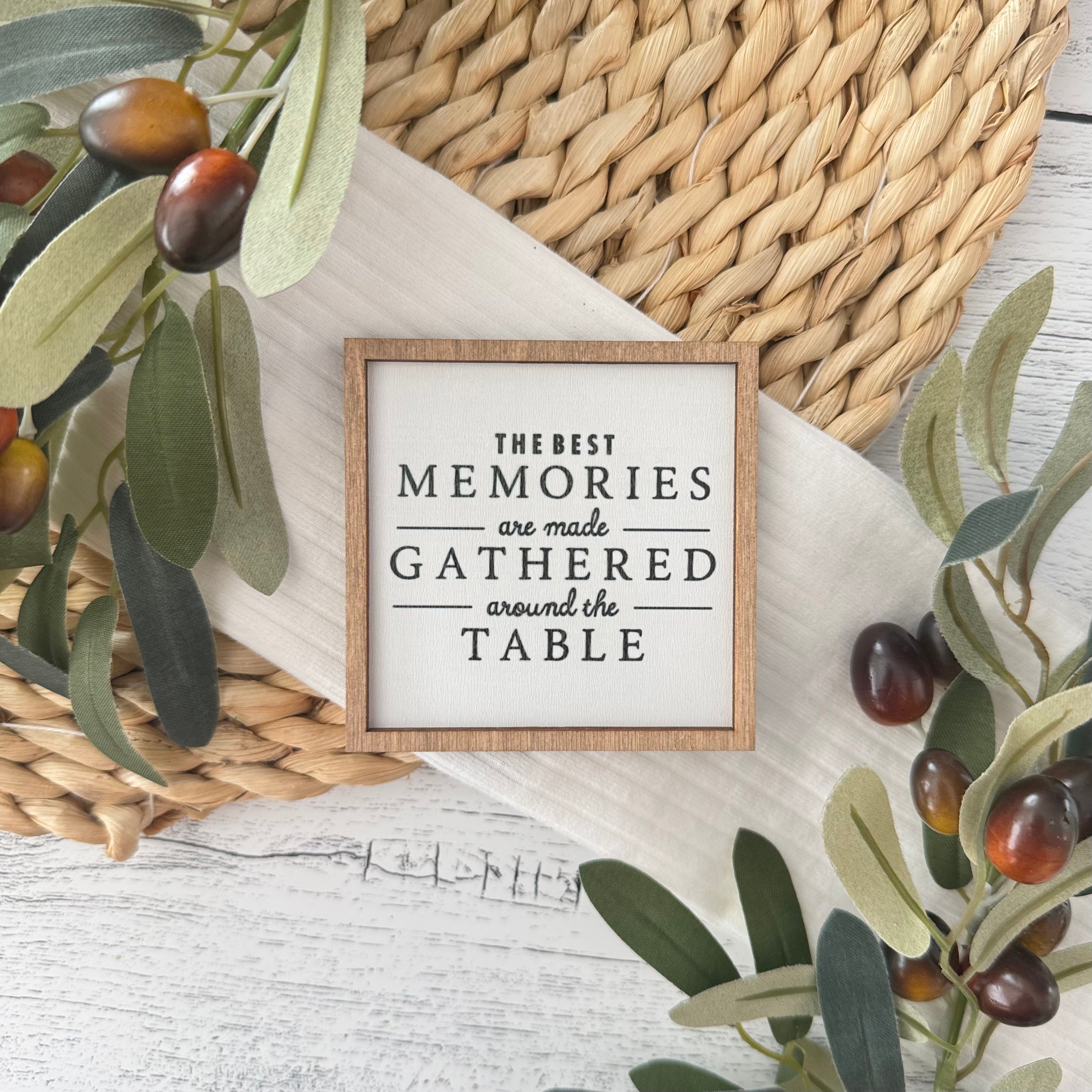 Mini Framed Dining Room Themed Sign | Gathered Around Table