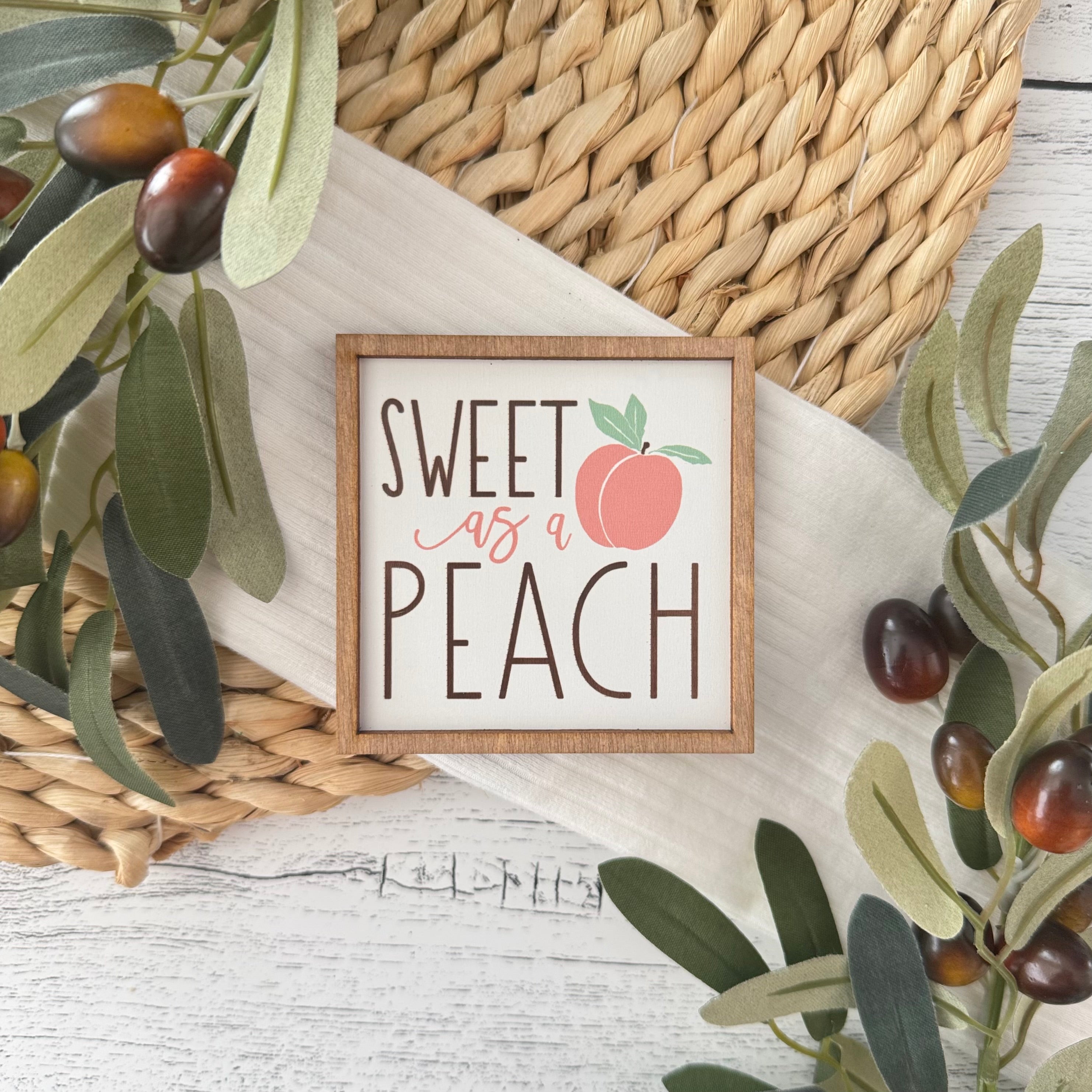 Mini Framed Peach Themed Sign | Sweet As A Peach