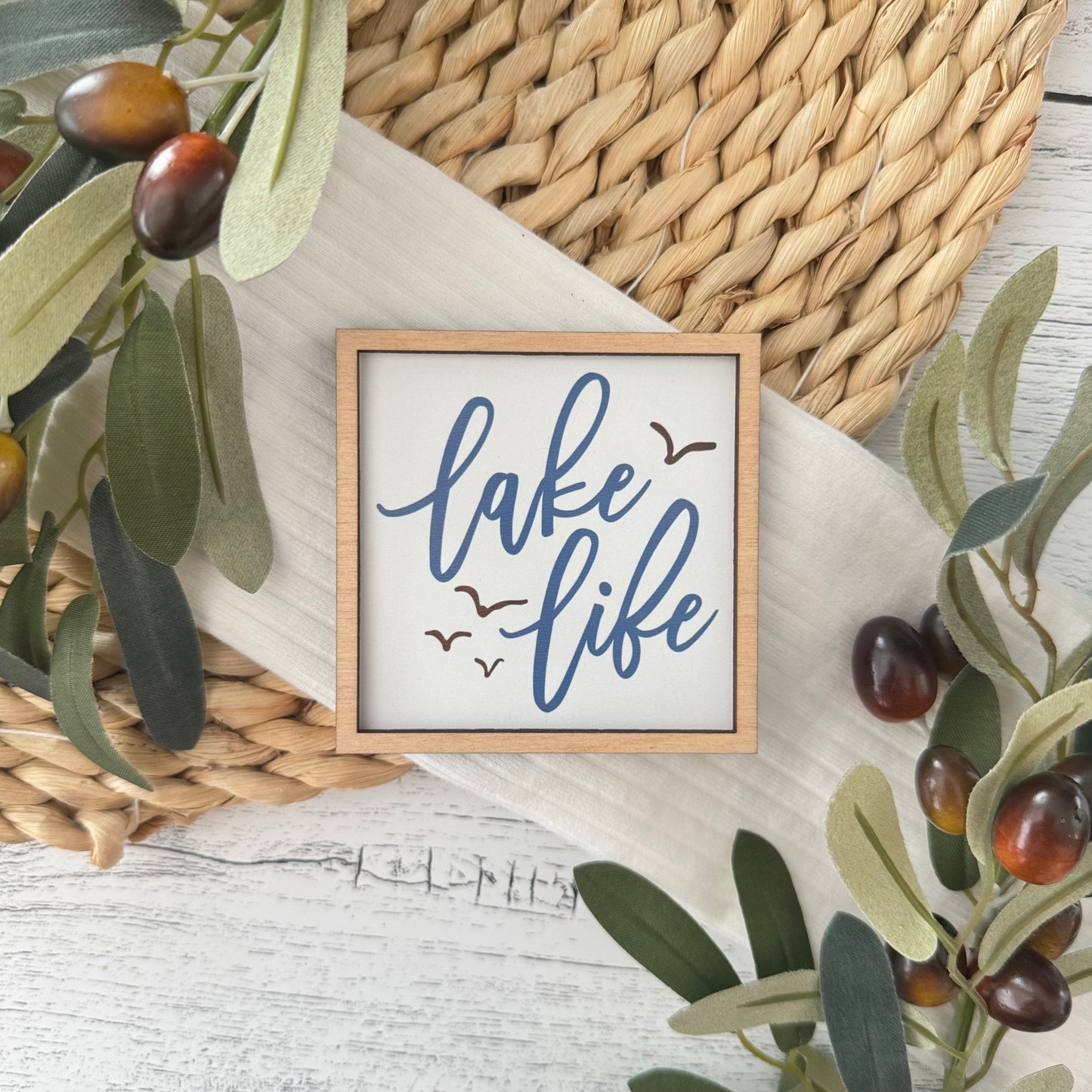 Mini Framed Lake Themed Sign | Lake Life Sign