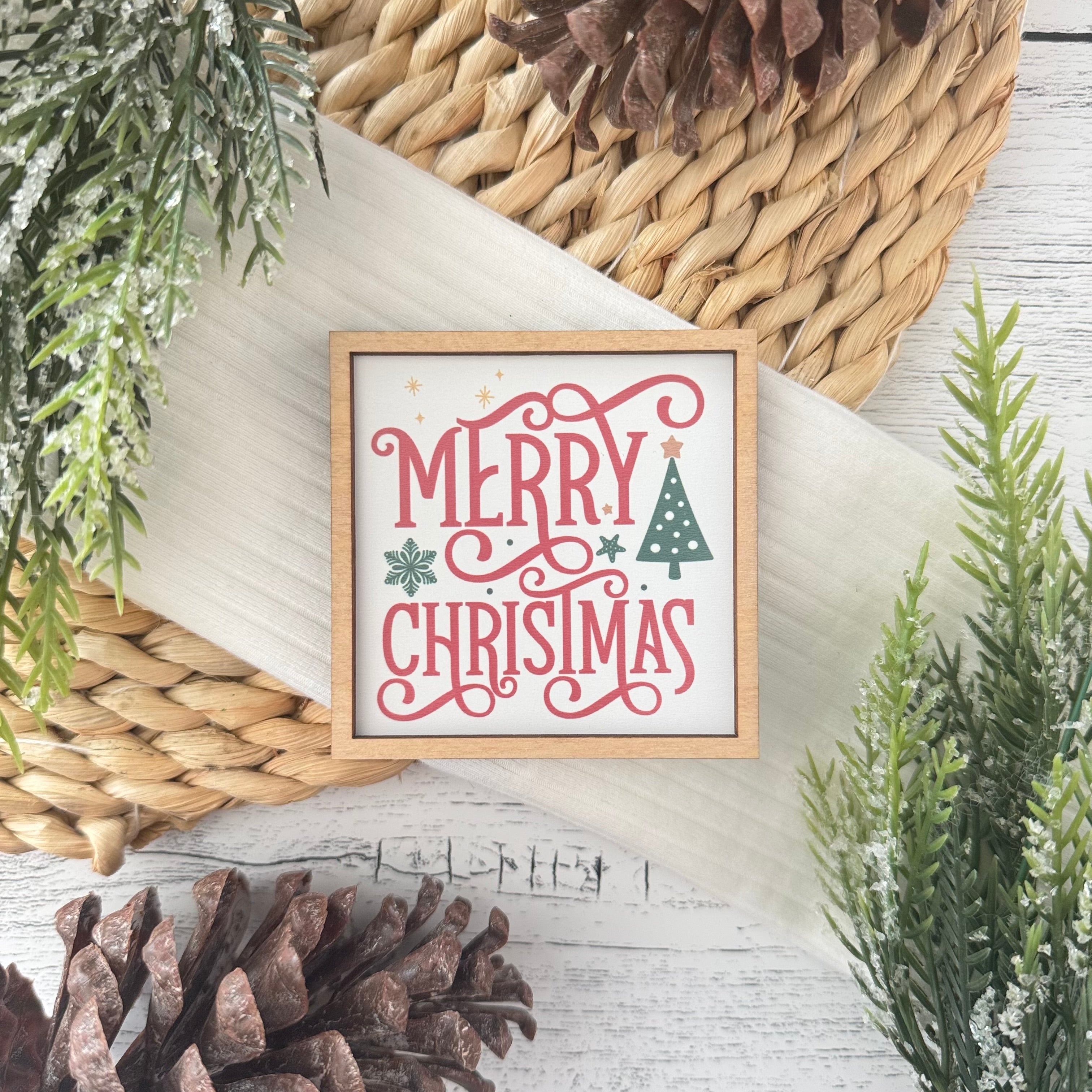 Mini Framed Christmas Sign | Merry Christmas Sign