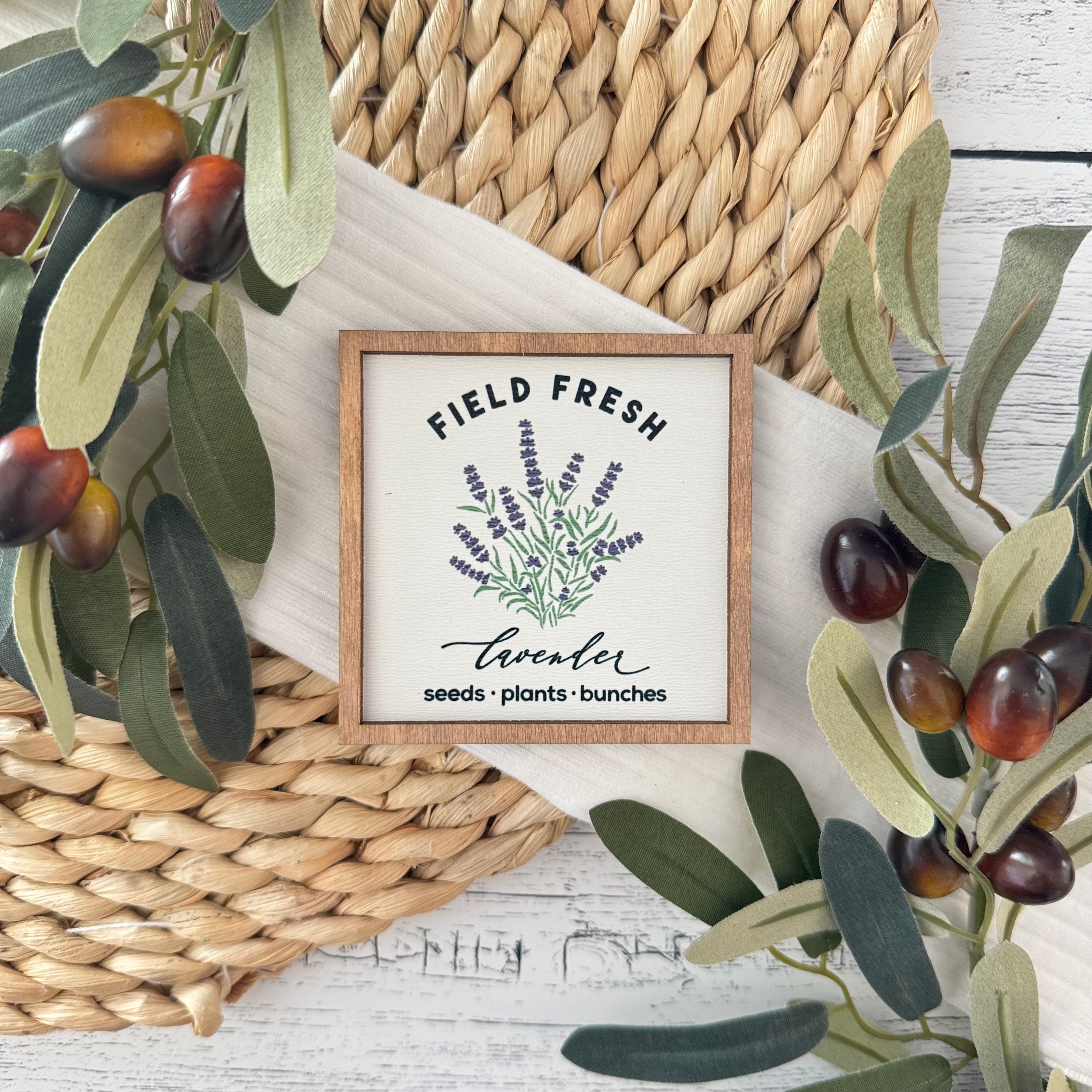 Mini Framed Lavender Sign | Field Fresh Lavender Sign
