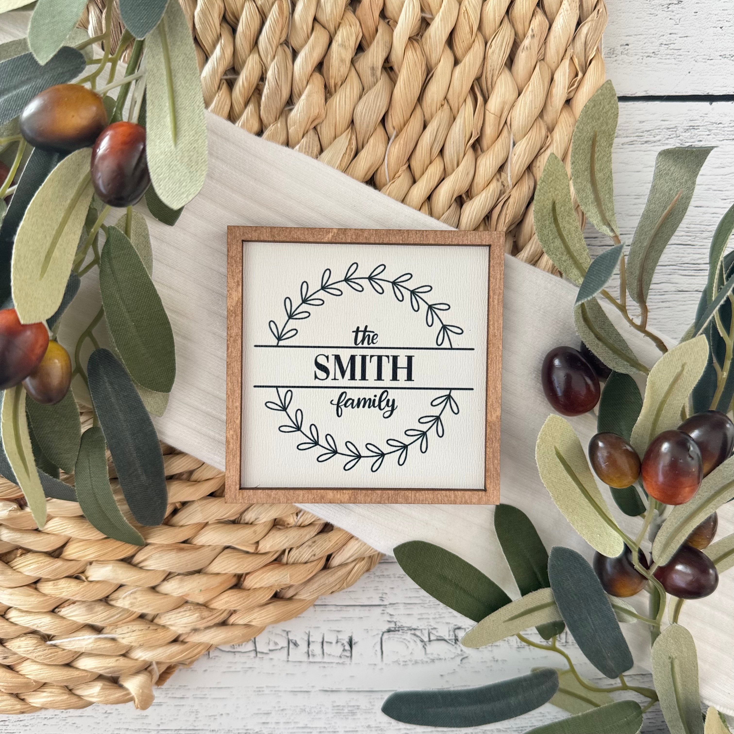 Personalized Mini Framed Family Name Sign