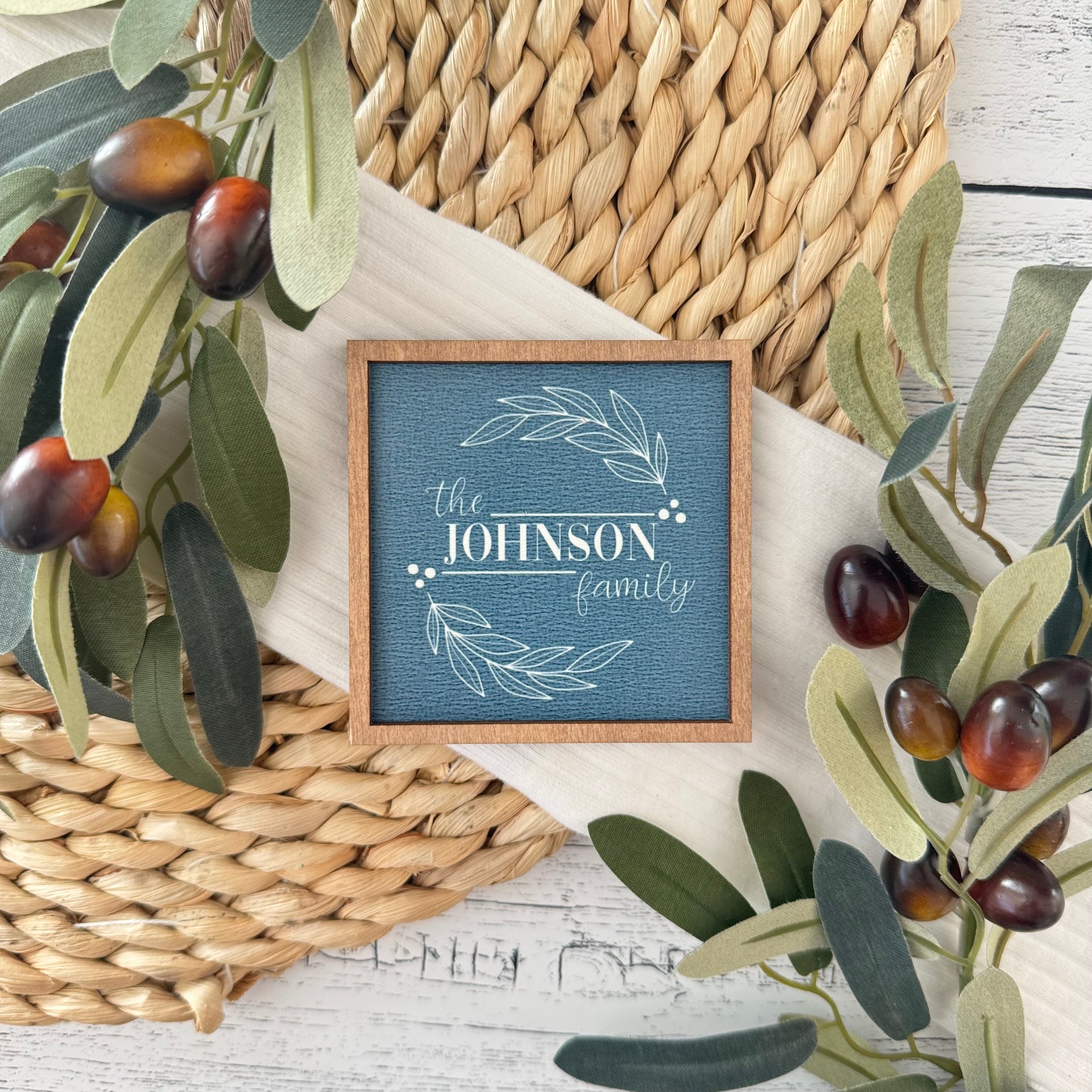 Personalized Mini Framed Family Name Sign