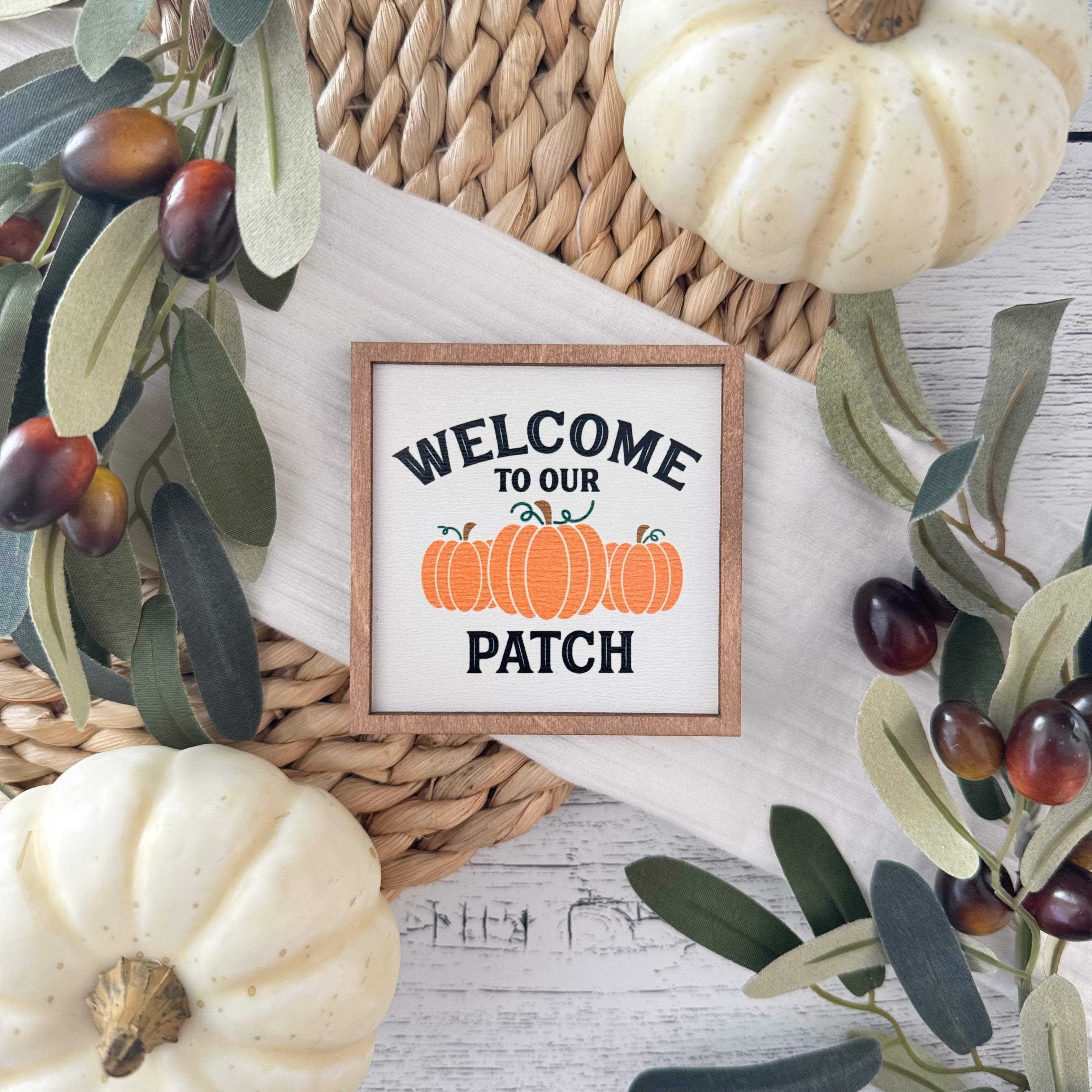 Mini Framed Fall Sign | Welcome To Our Patch