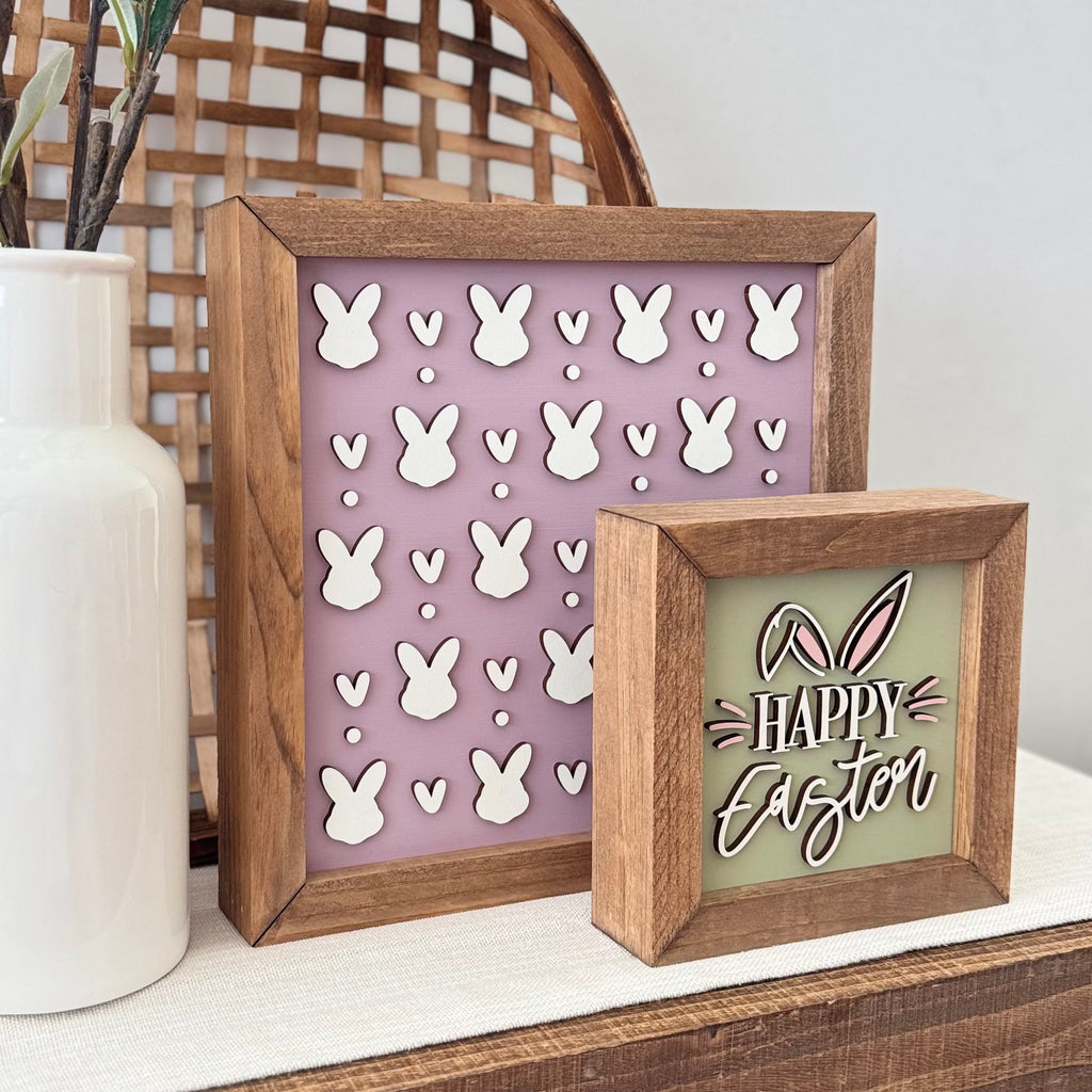 Wooden Framed Pastel Easter Sign