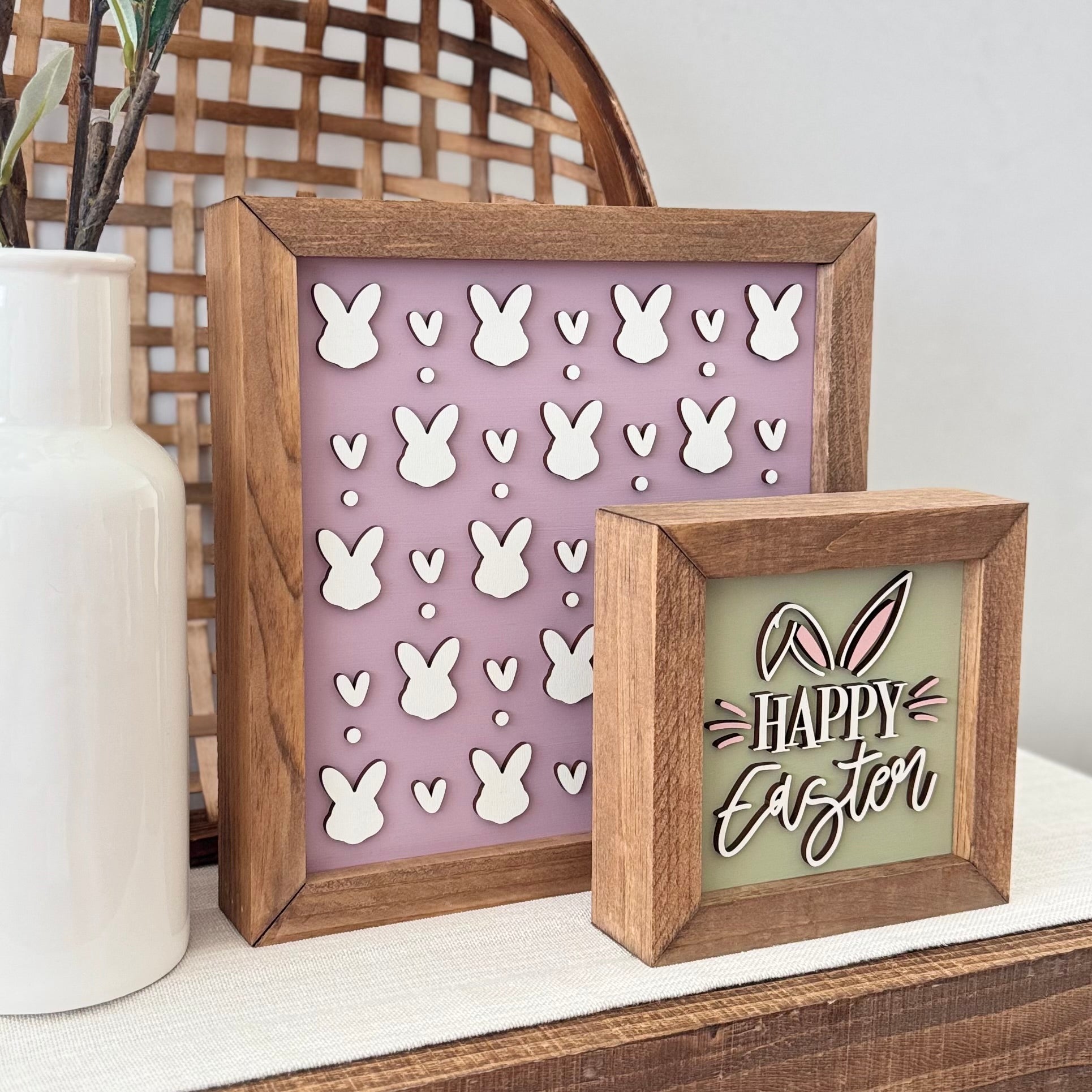 Wooden Framed Pastel Easter Sign