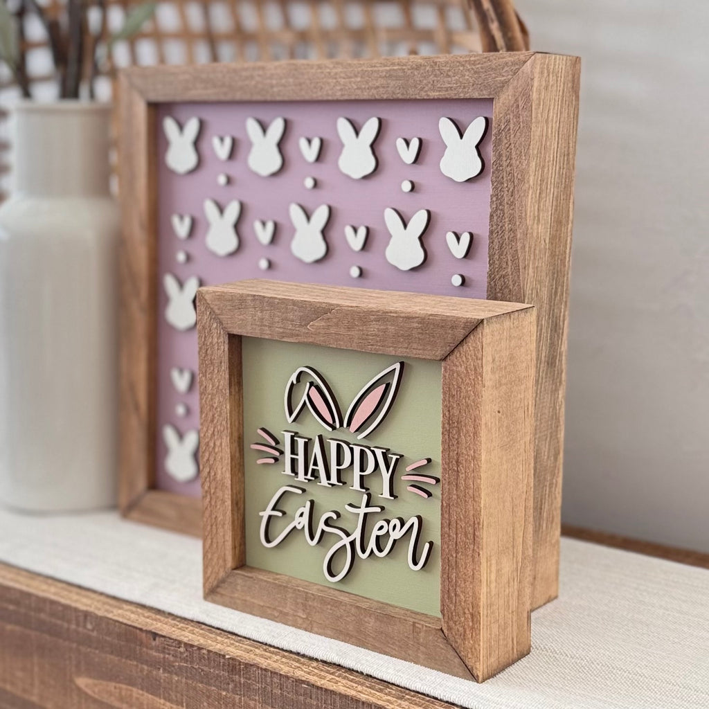 Wooden Framed Pastel Easter Sign