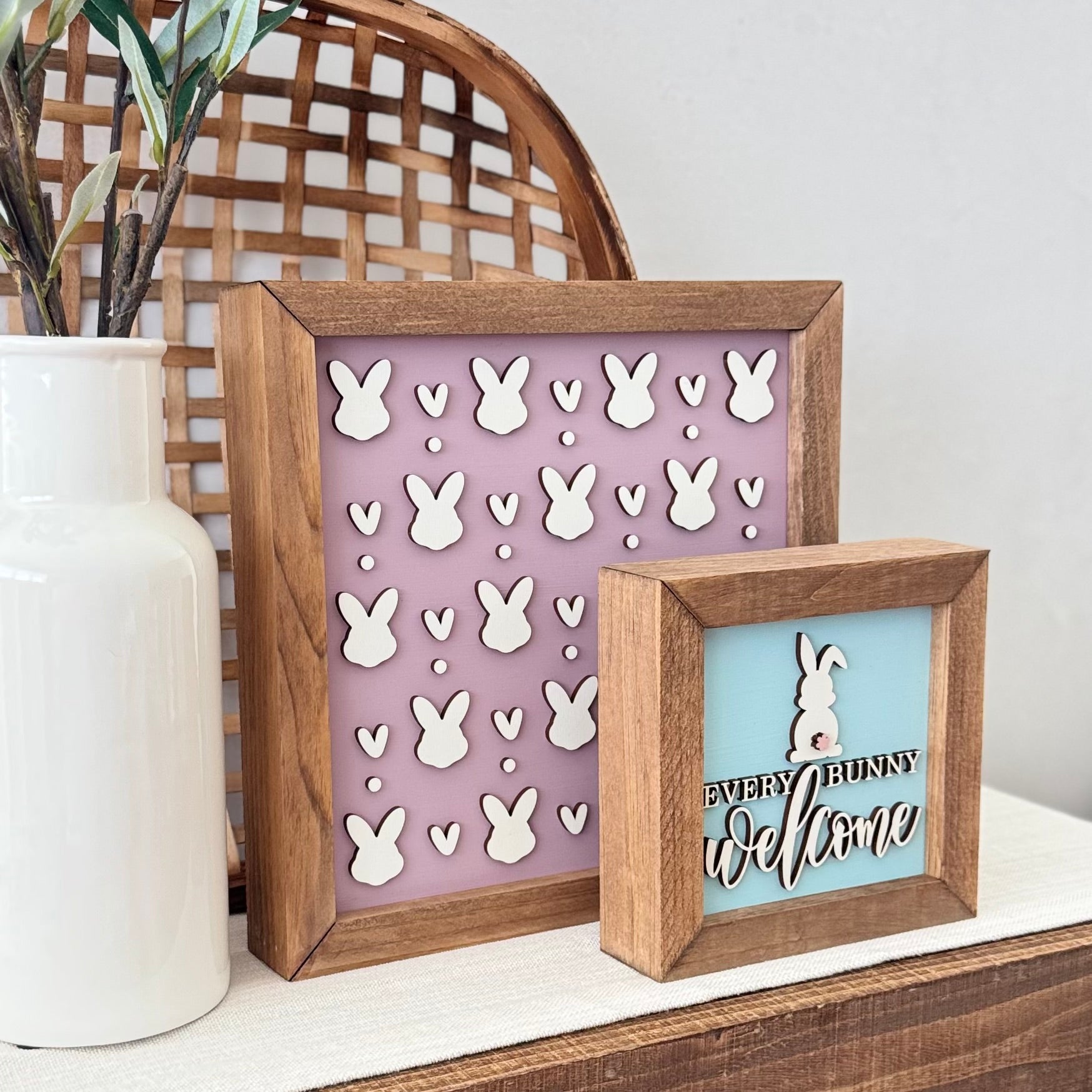 Wooden Framed Pastel Easter Sign