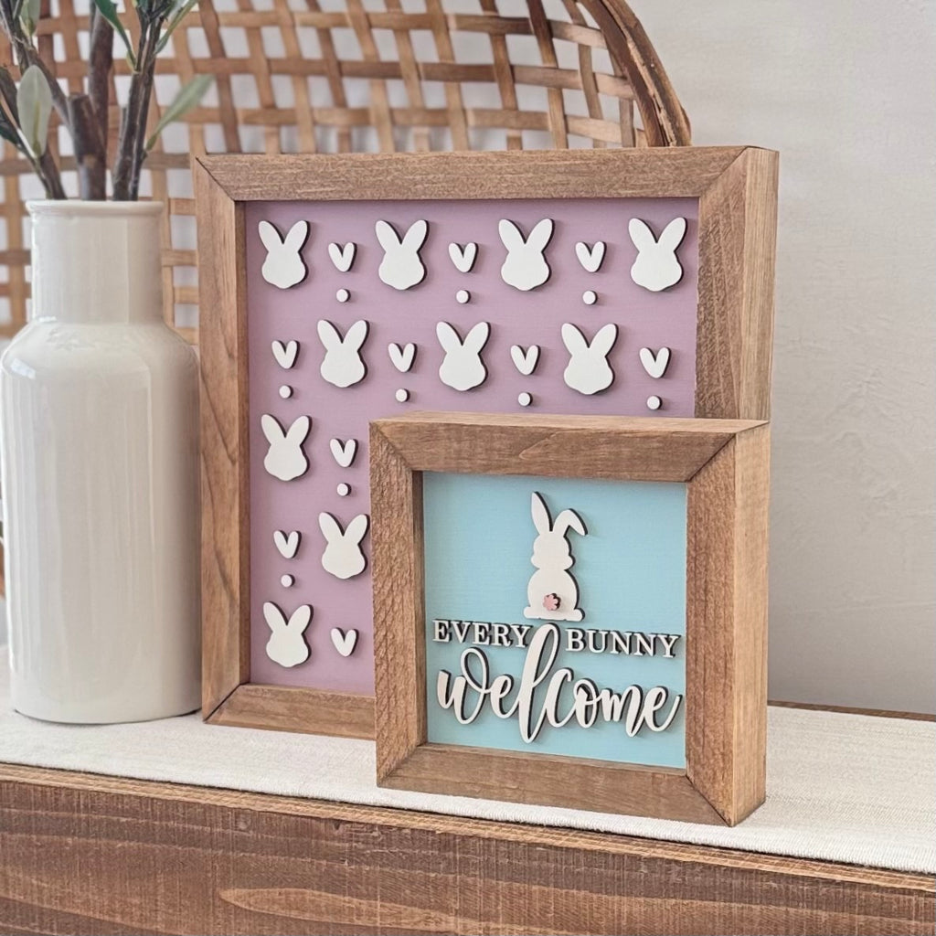 Wooden Framed Pastel Easter Sign