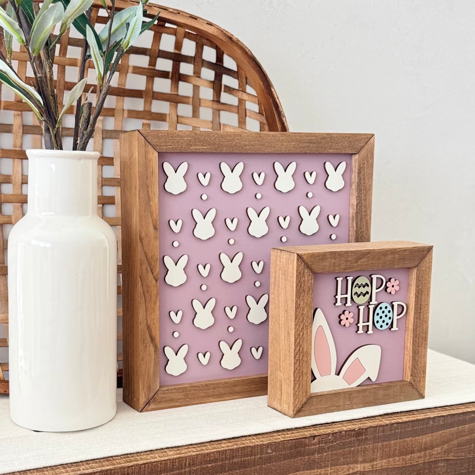 Wooden Framed Pastel Easter Sign