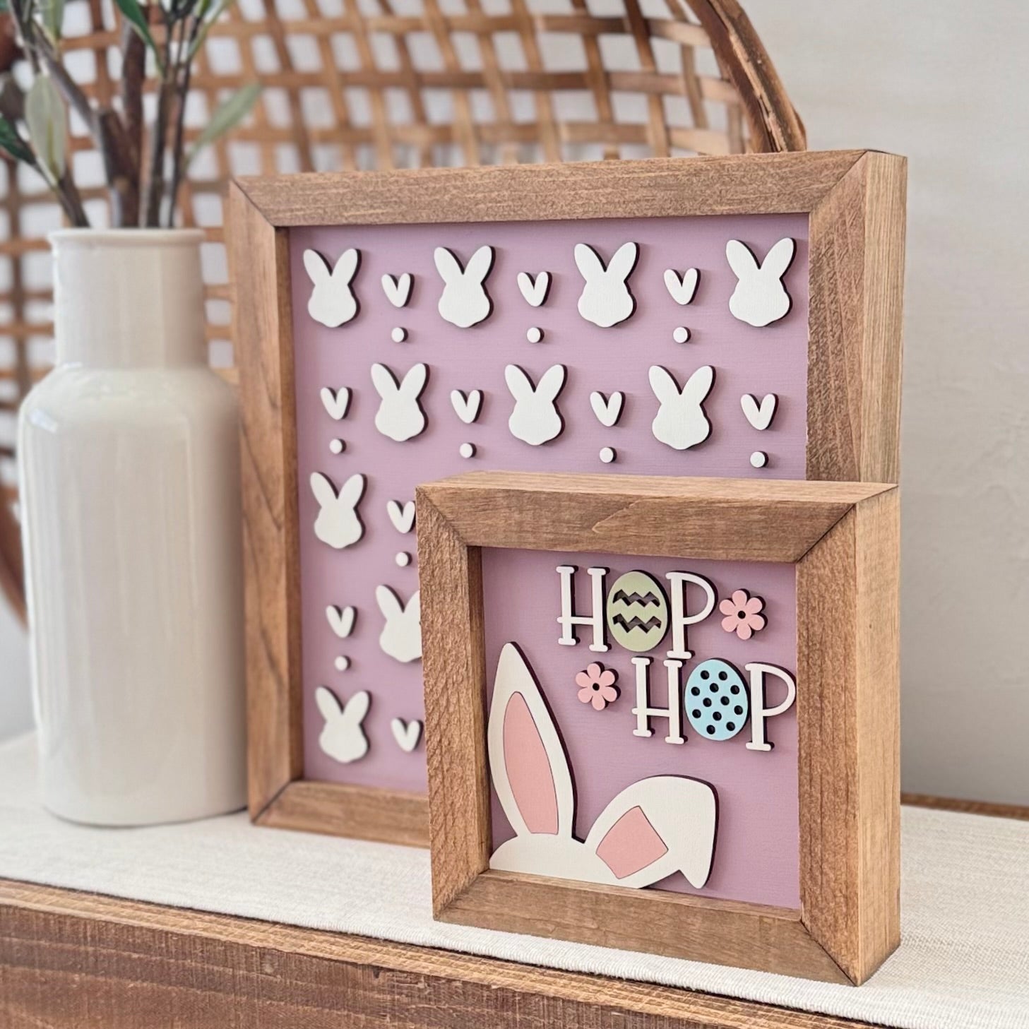 Wooden Framed Pastel Easter Sign