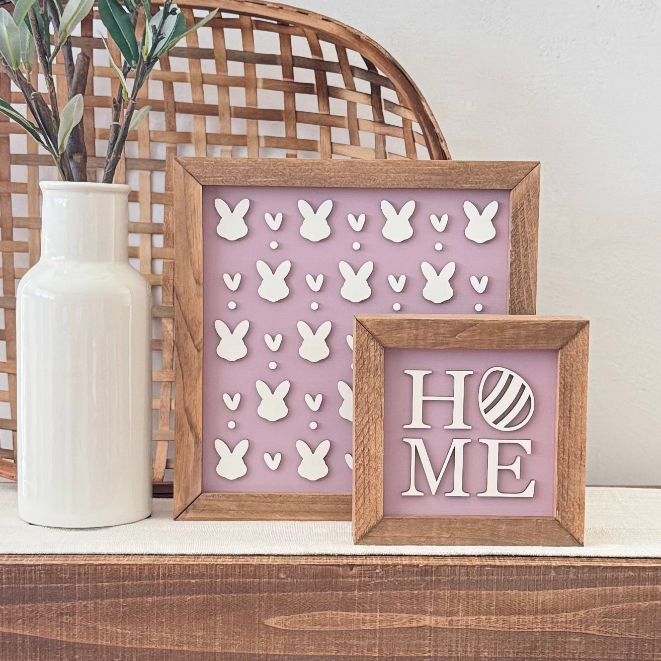 Wooden Framed Pastel Easter Sign