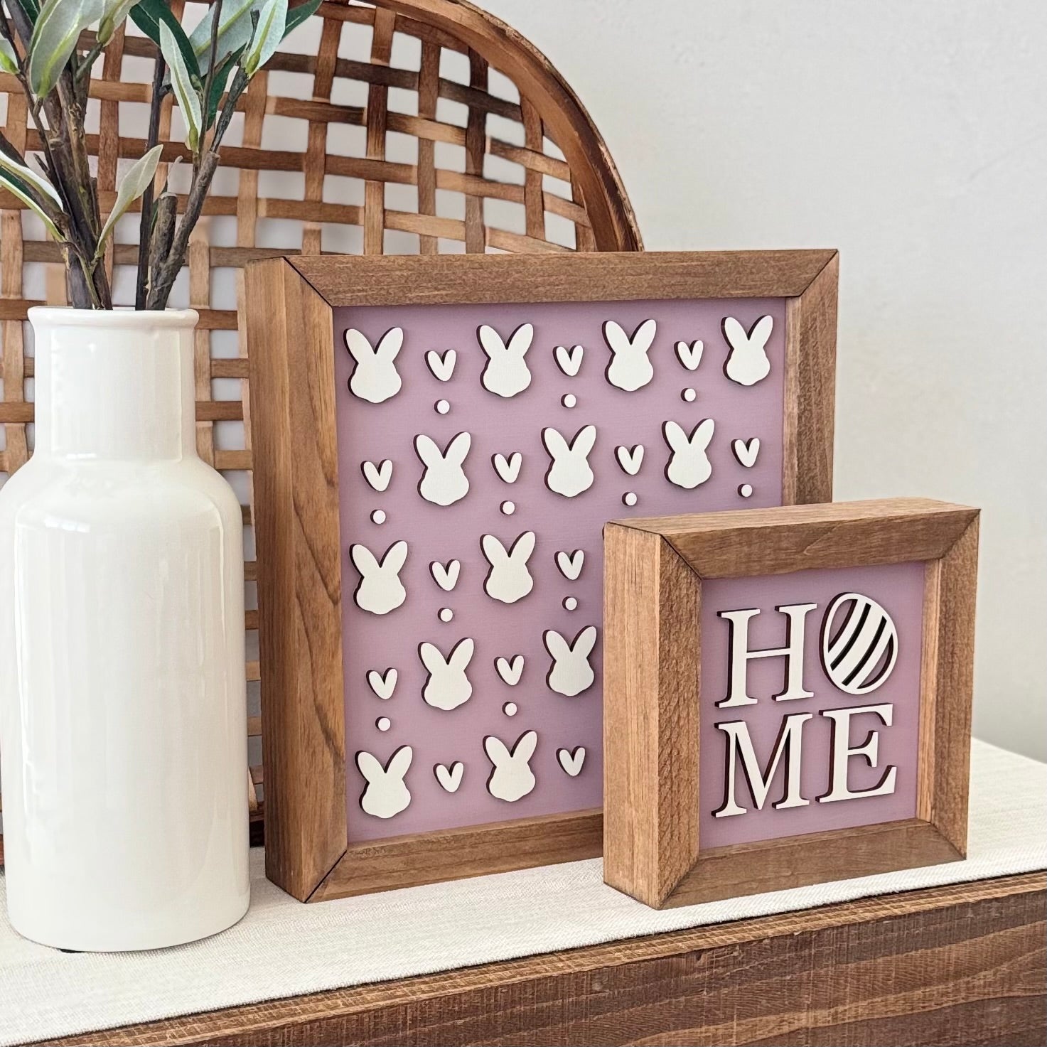 Wooden Framed Pastel Easter Sign