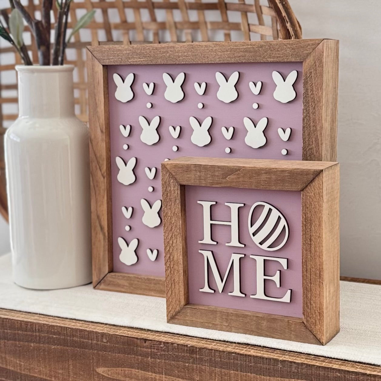 Wooden Framed Pastel Easter Sign