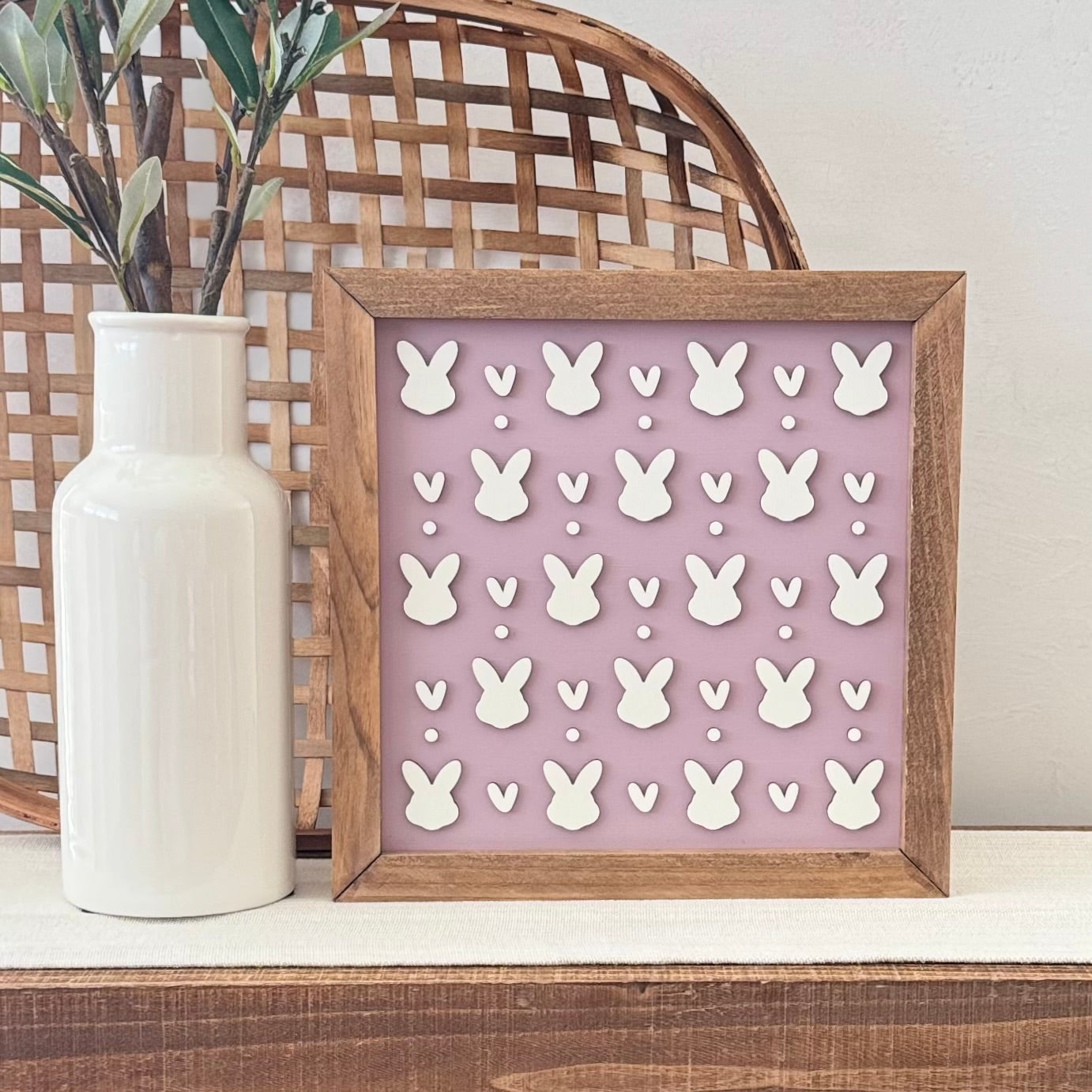 Wooden Framed Pastel Easter Sign