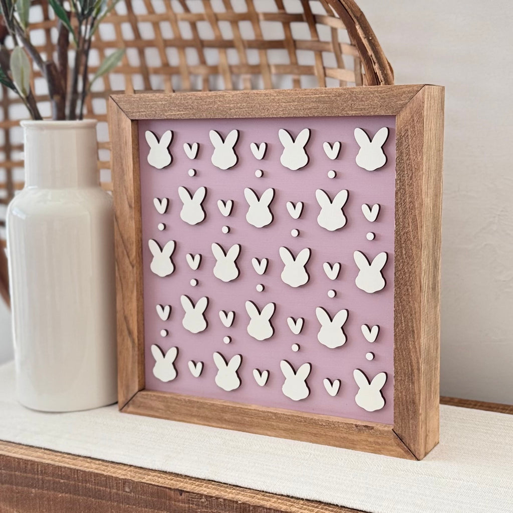 Large Wooden Framed Pastel Easter Sign