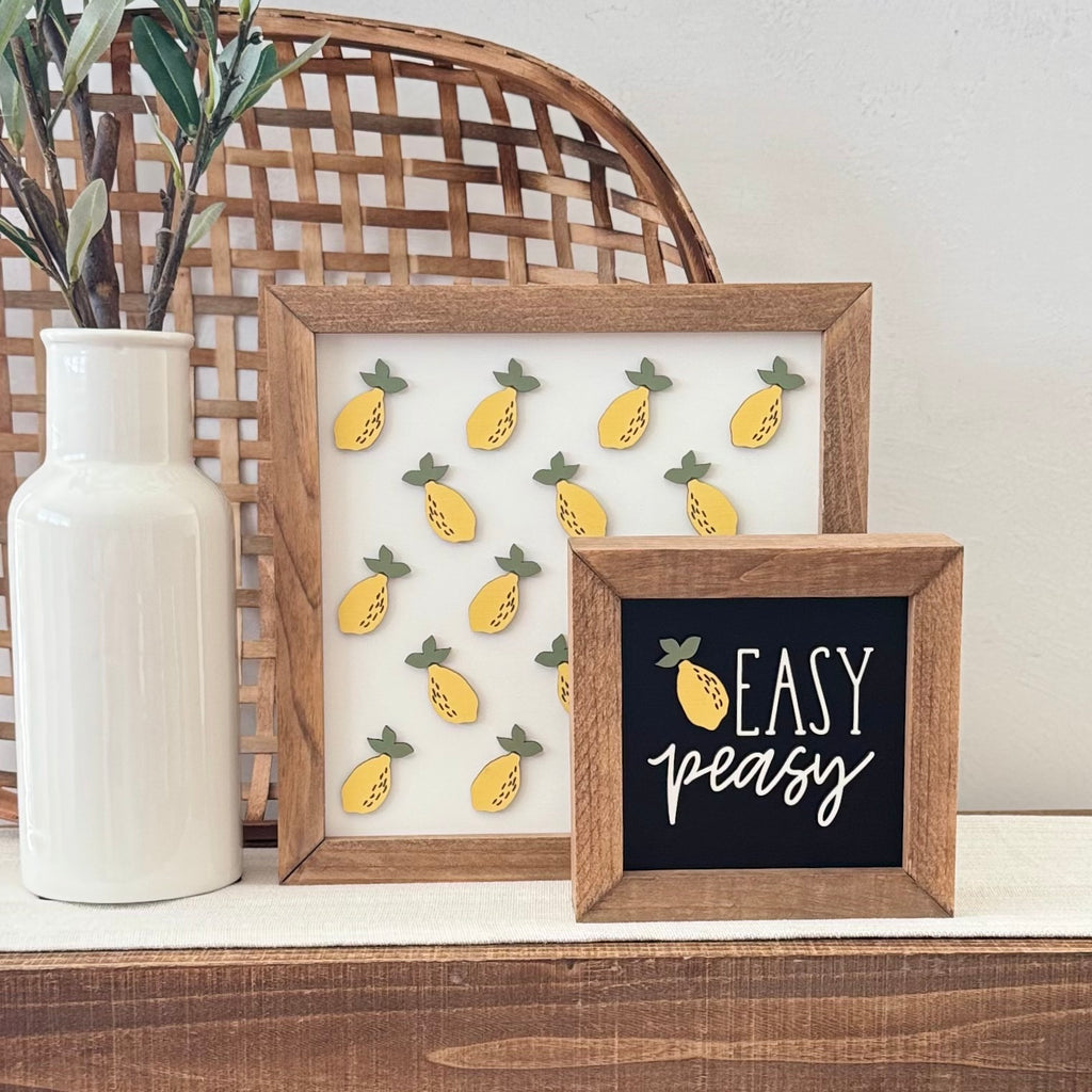 Wooden Framed Lemon Themed Sign