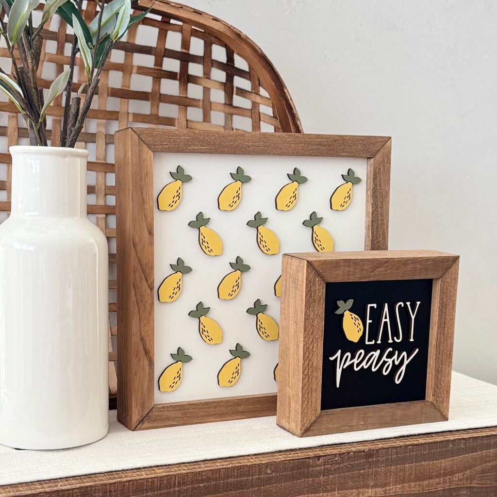 Wooden Framed Lemon Themed Sign