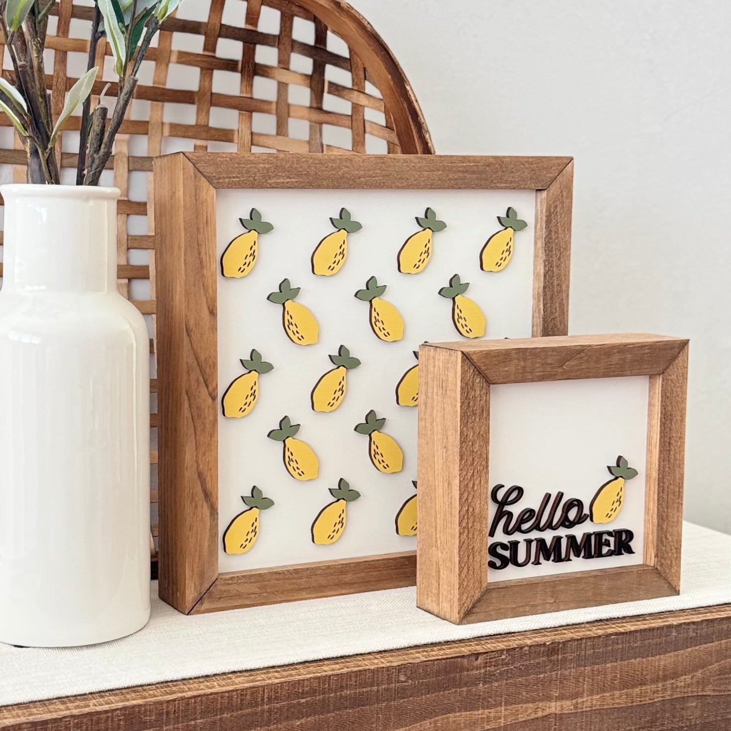Wooden Framed Lemon Themed Sign