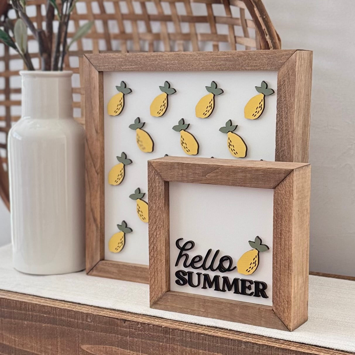 Wooden Framed Lemon Themed Sign