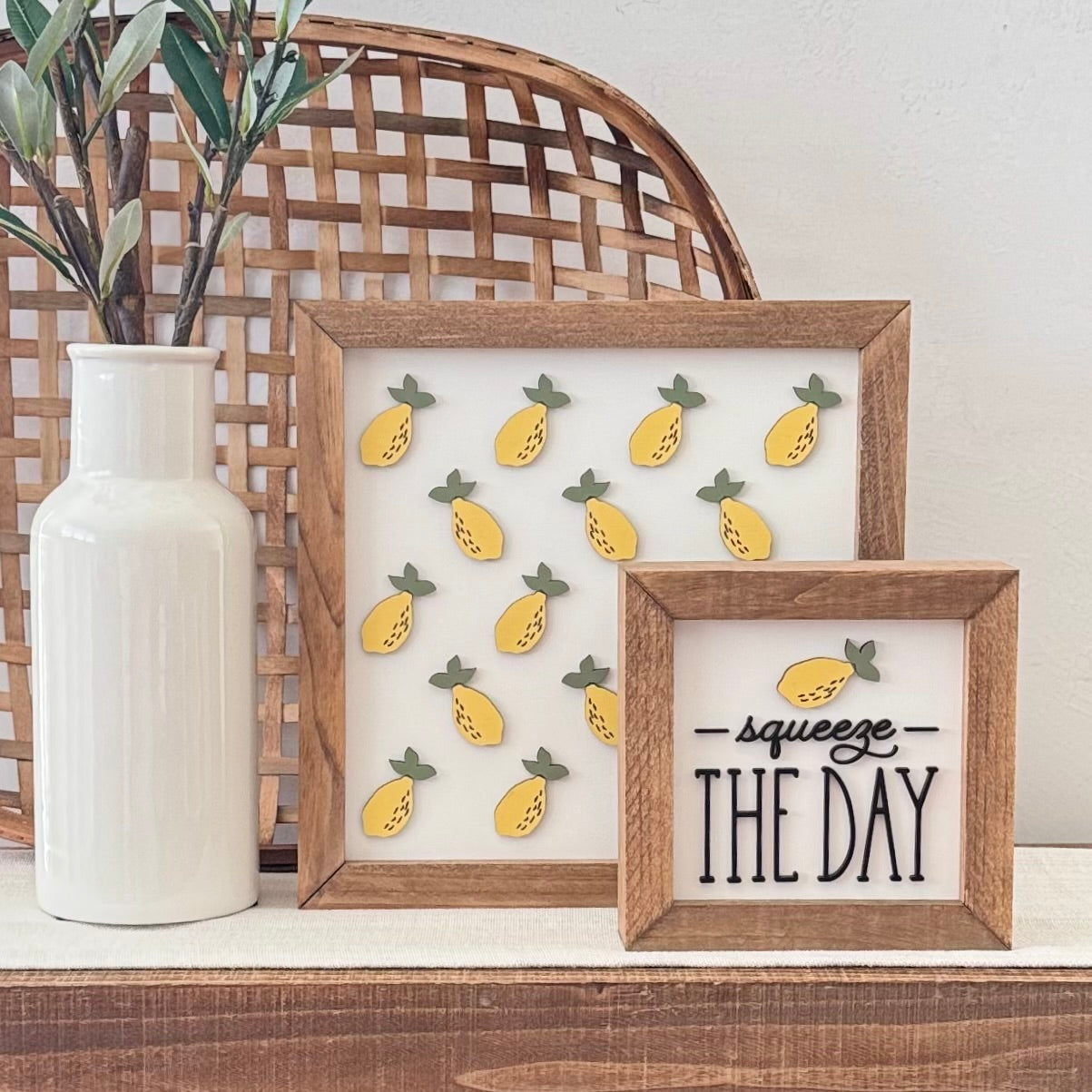 Wooden Framed Lemon Themed Sign