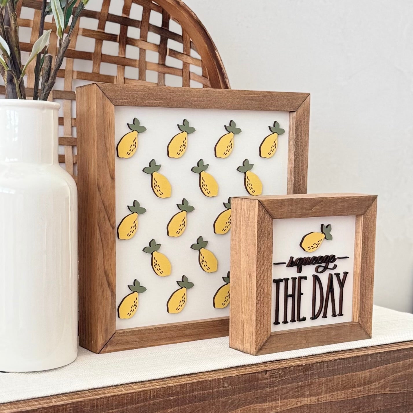 Wooden Framed Lemon Themed Sign
