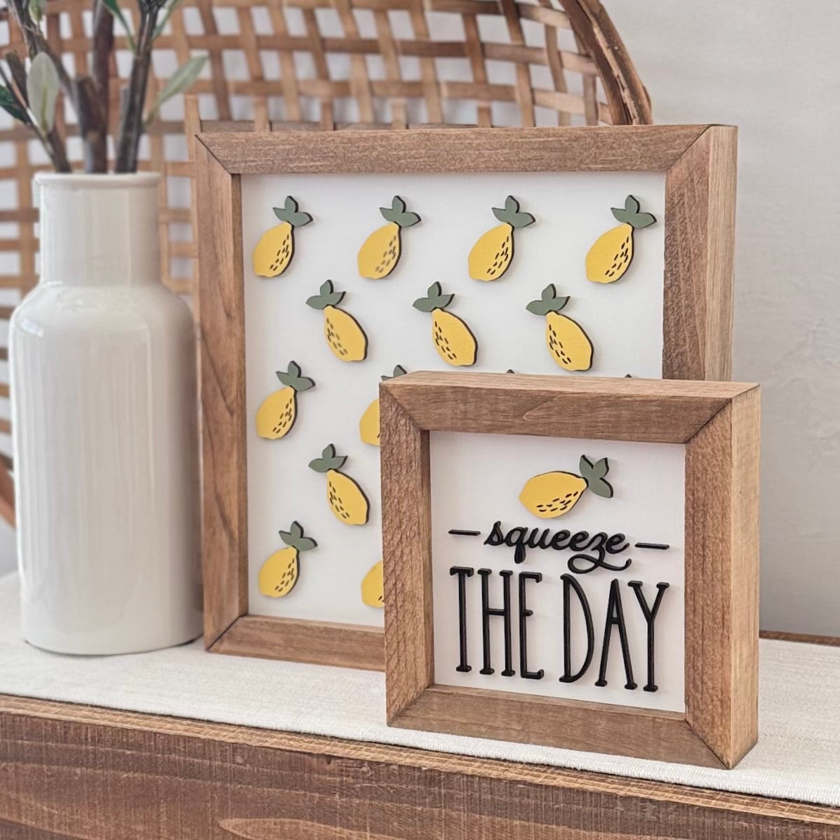 Wooden Framed Lemon Themed Sign