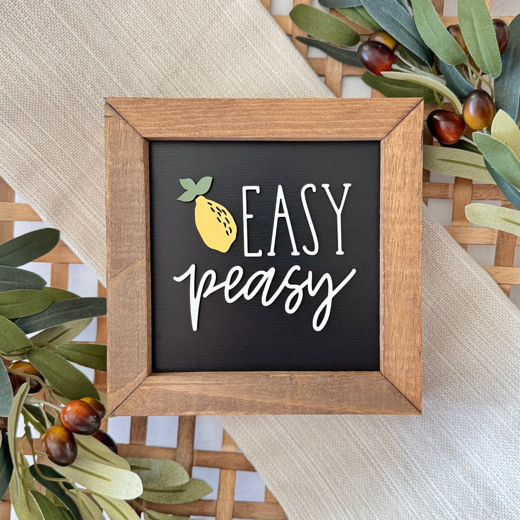 Wooden Framed Lemon Themed Sign