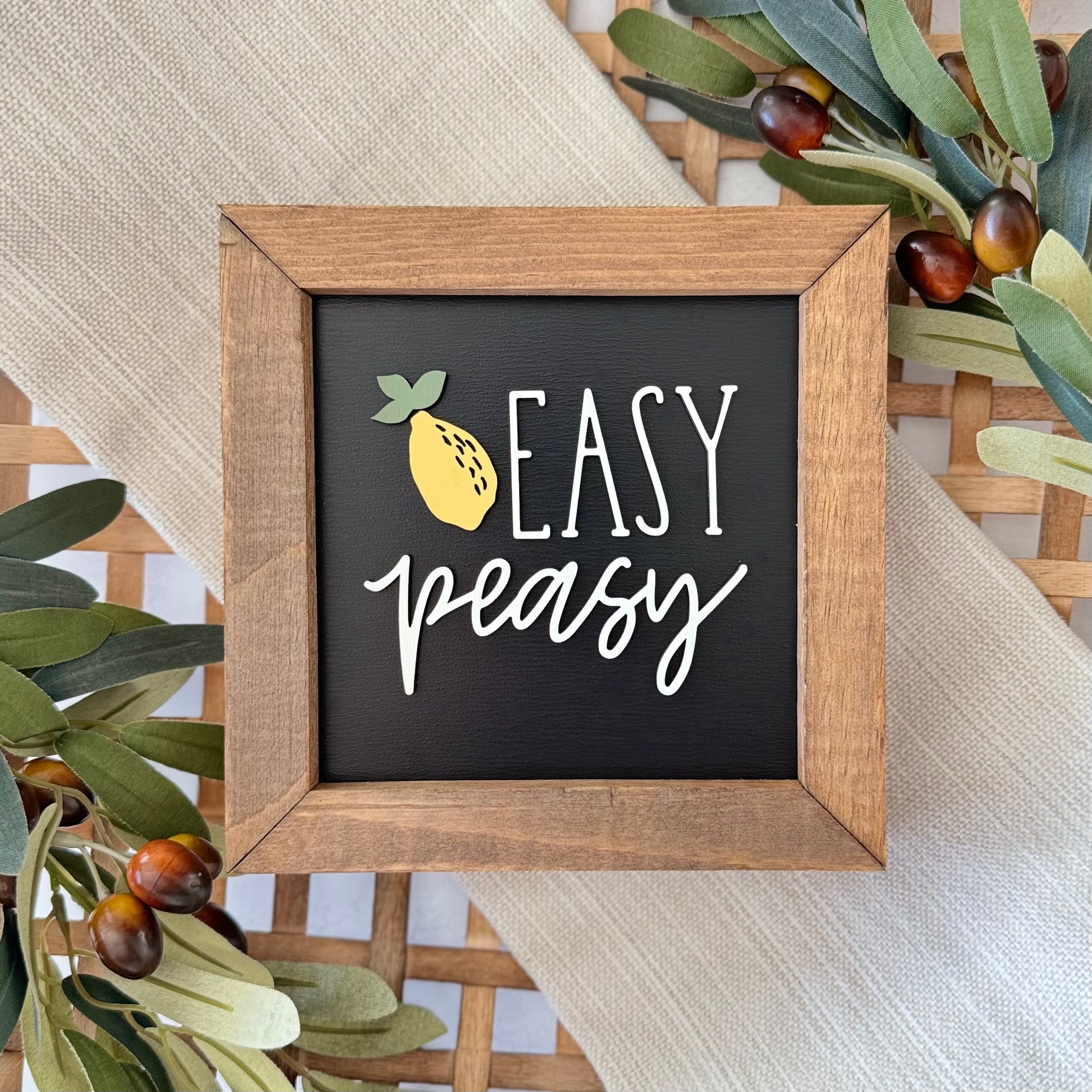 Wooden Framed Lemon Themed Sign