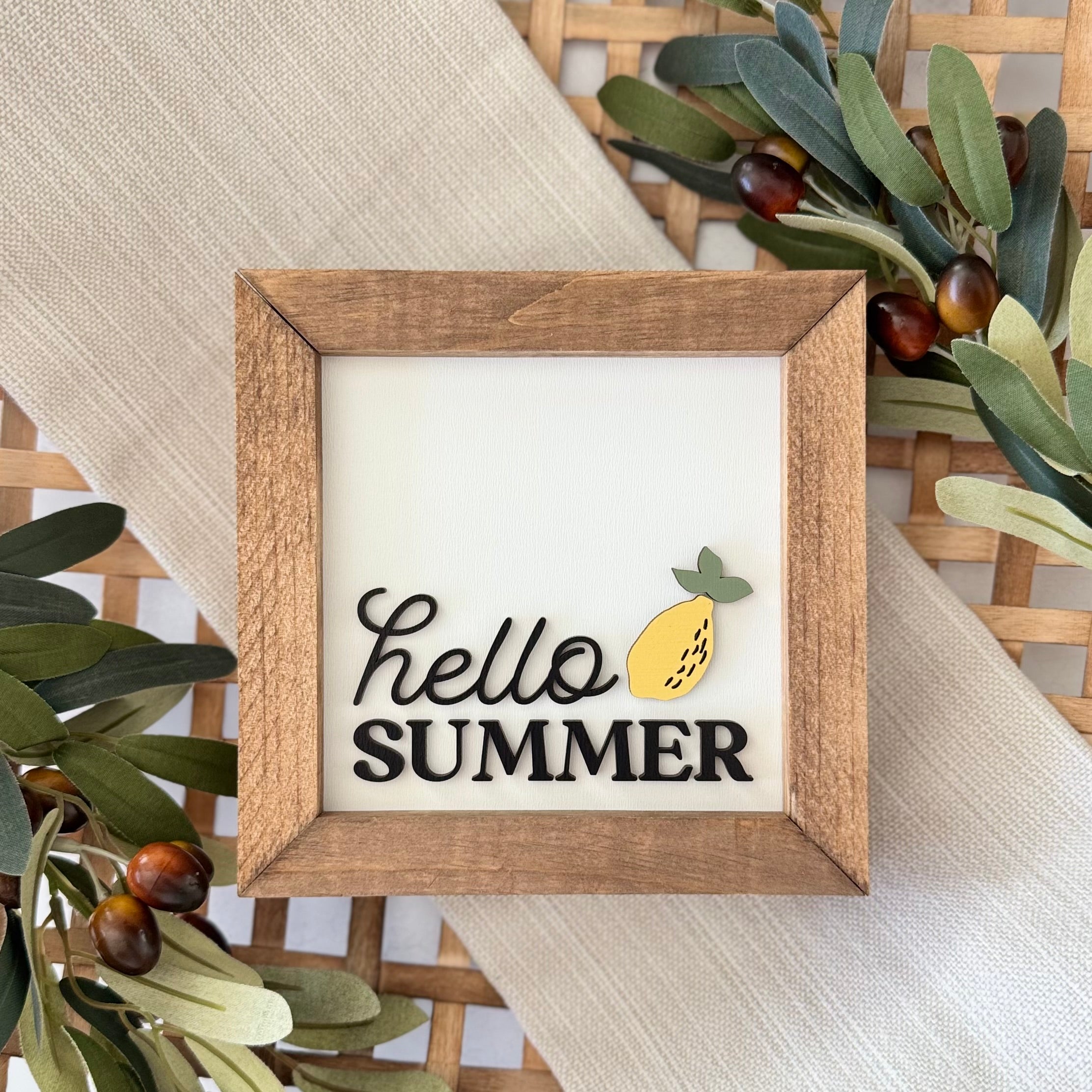 Wooden Framed Lemon Themed Sign