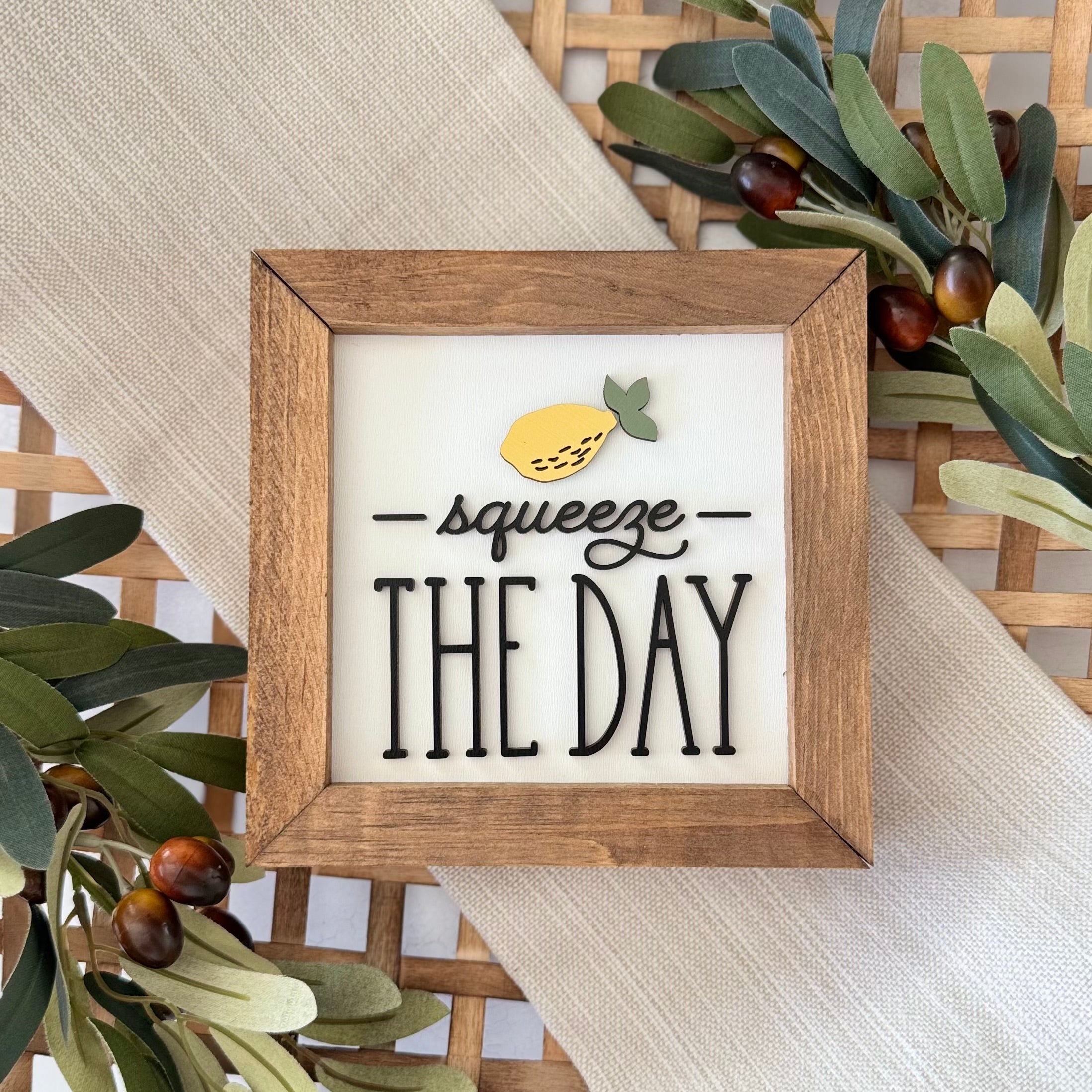 Wooden Framed Lemon Themed Sign
