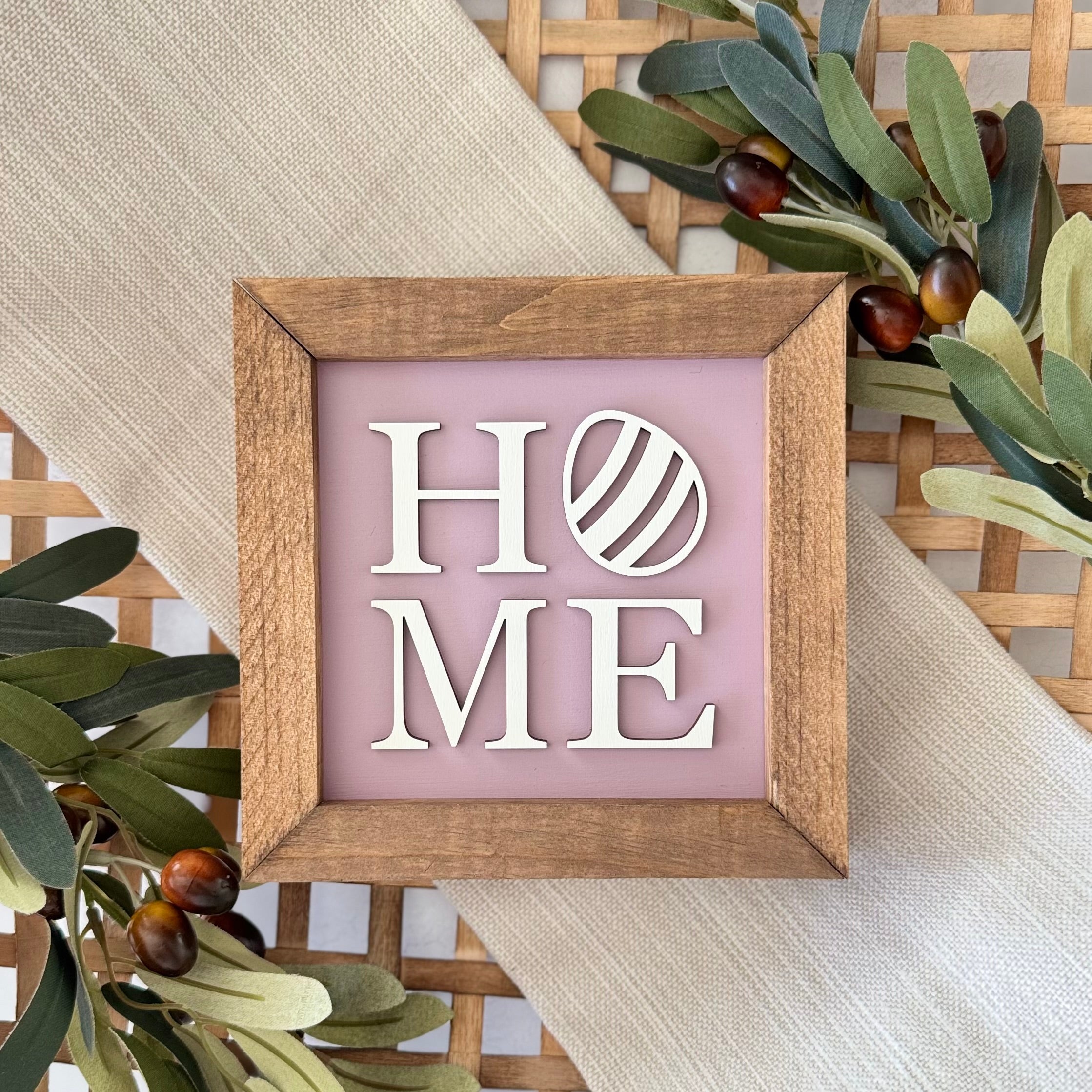 Wooden Framed Pastel Easter Sign
