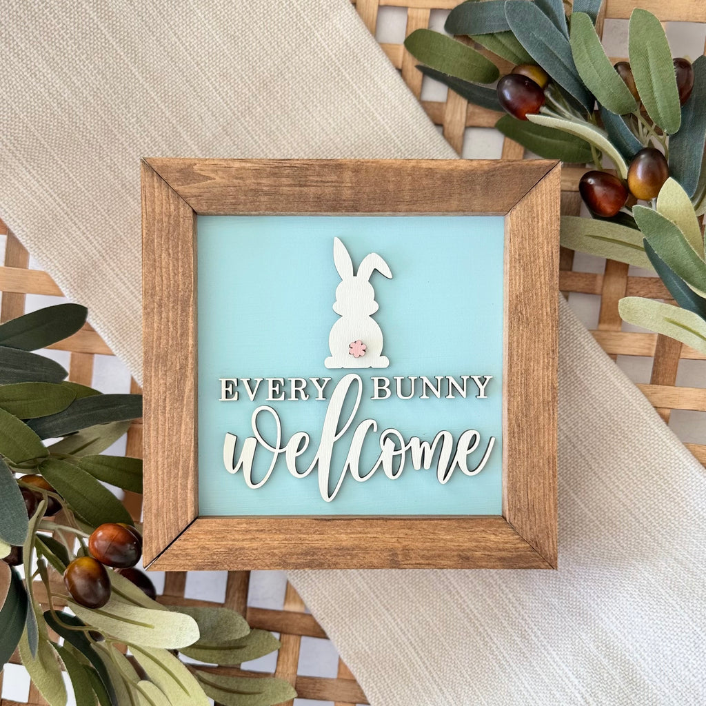 Wooden Framed Pastel Easter Sign