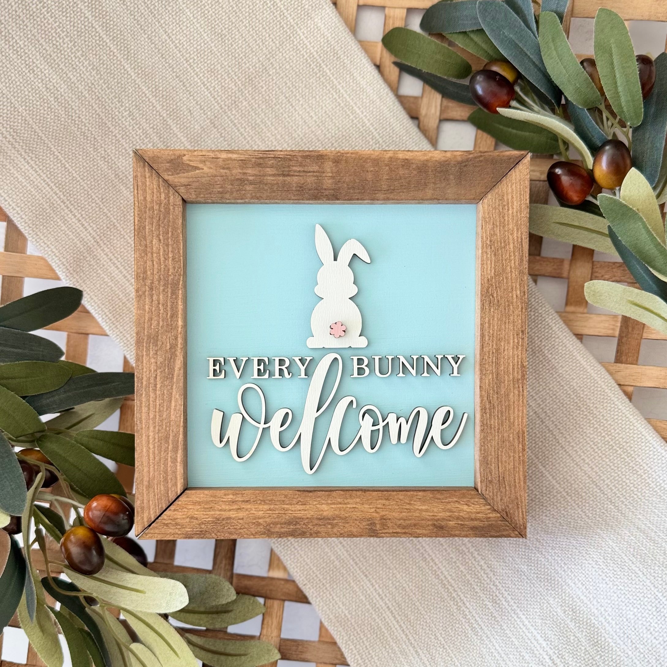 Wooden Framed Pastel Easter Sign