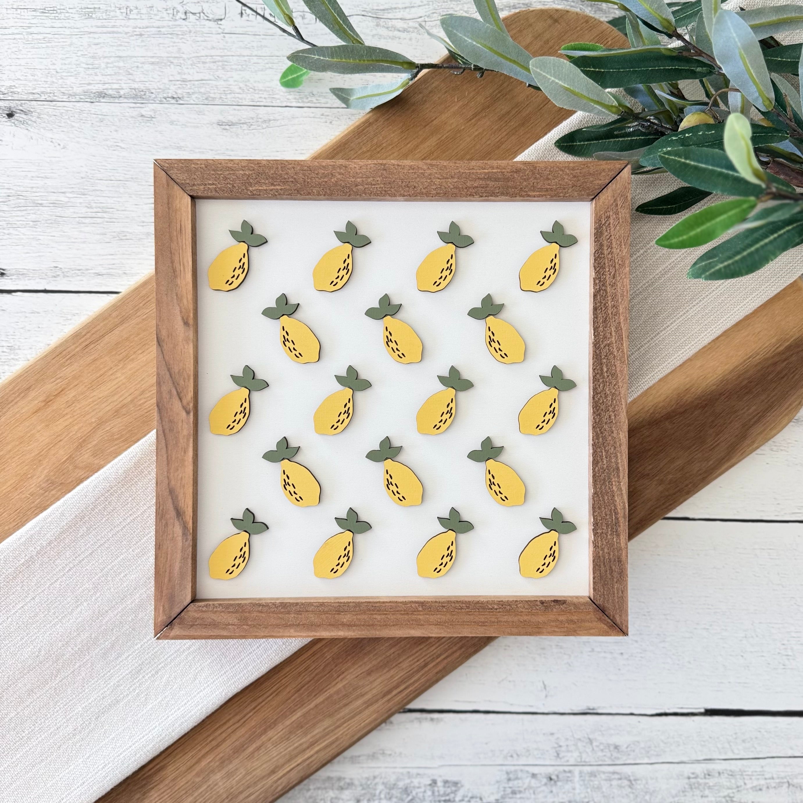 Wooden Framed Lemon Themed Sign