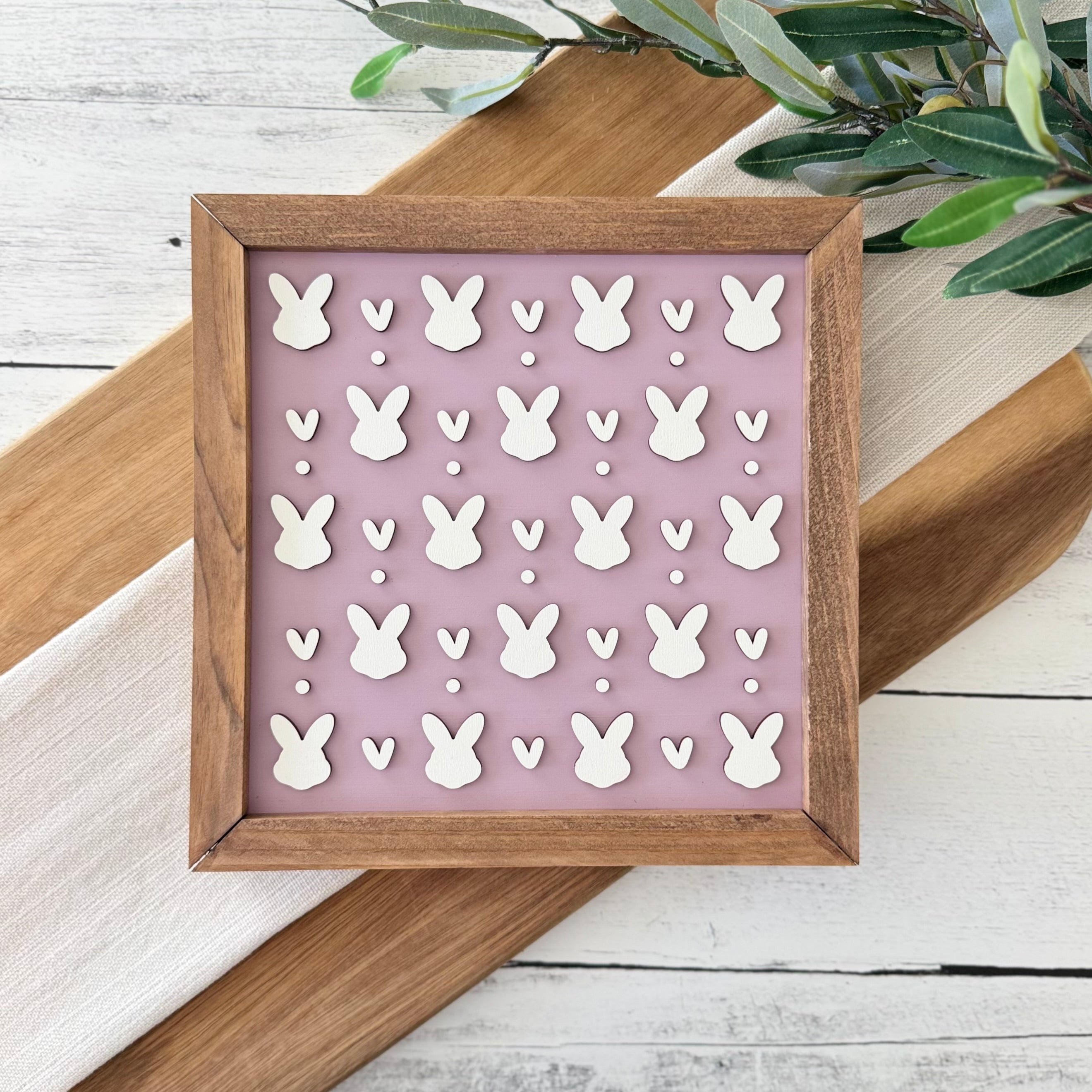 Wooden Framed Pastel Easter Sign
