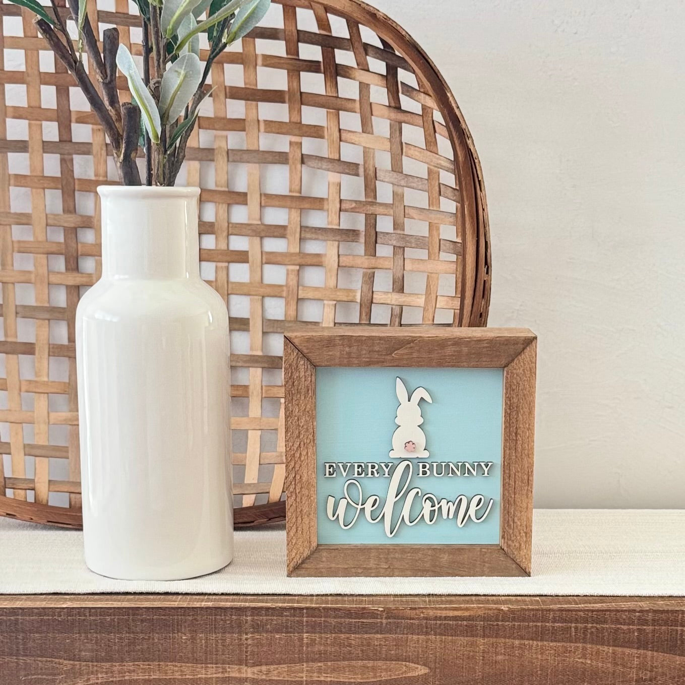Wooden Framed Pastel Easter Sign