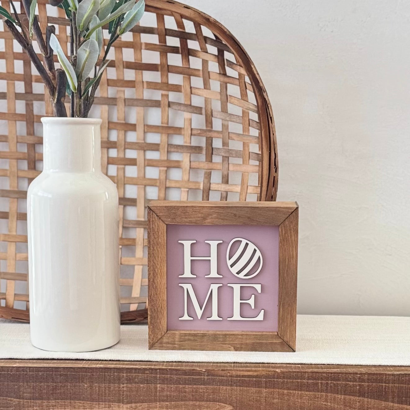 Wooden Framed Pastel Easter Sign