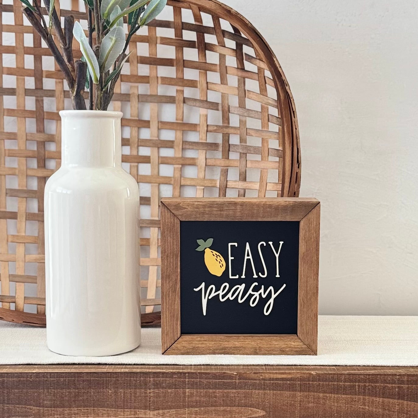 Wooden Framed Lemon Themed Sign