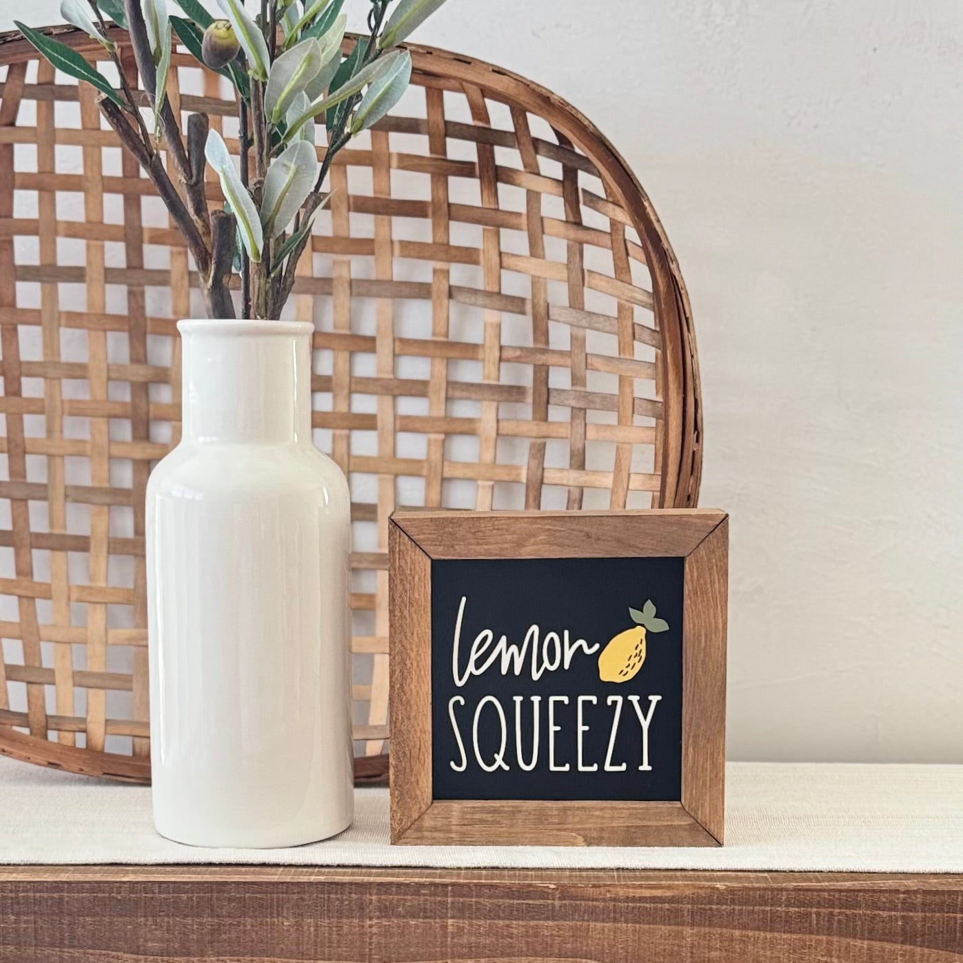 Wooden Framed Lemon Themed Sign