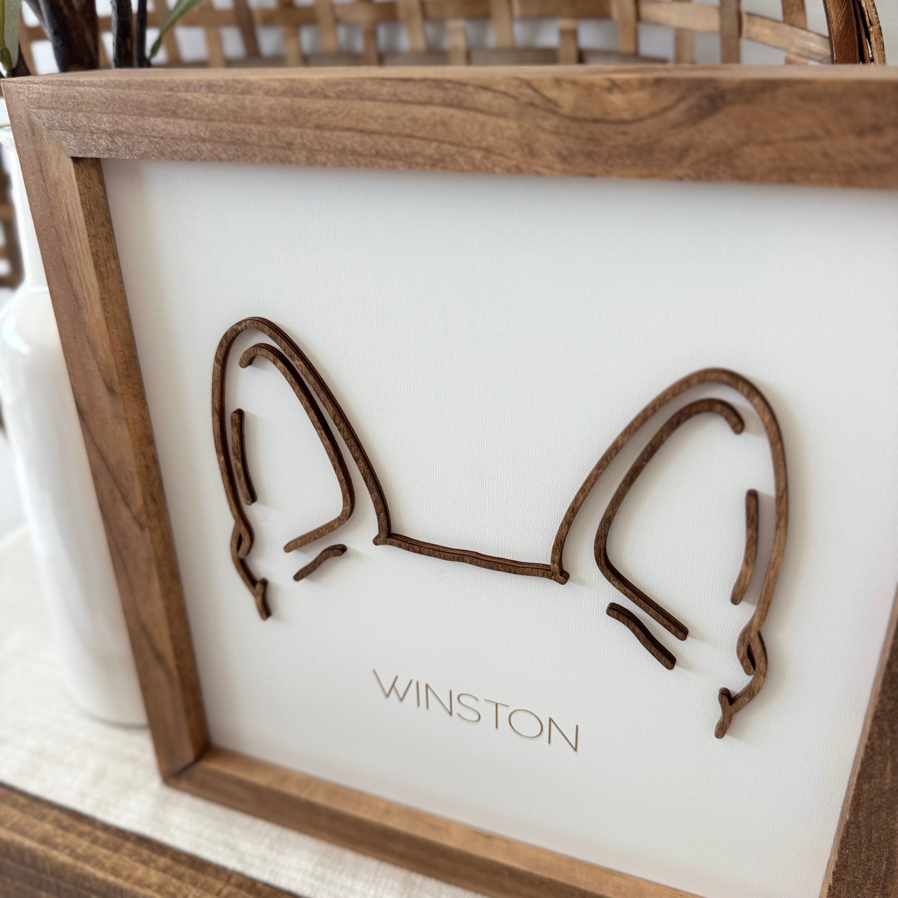 Personalized Dog Ear Outline Sign