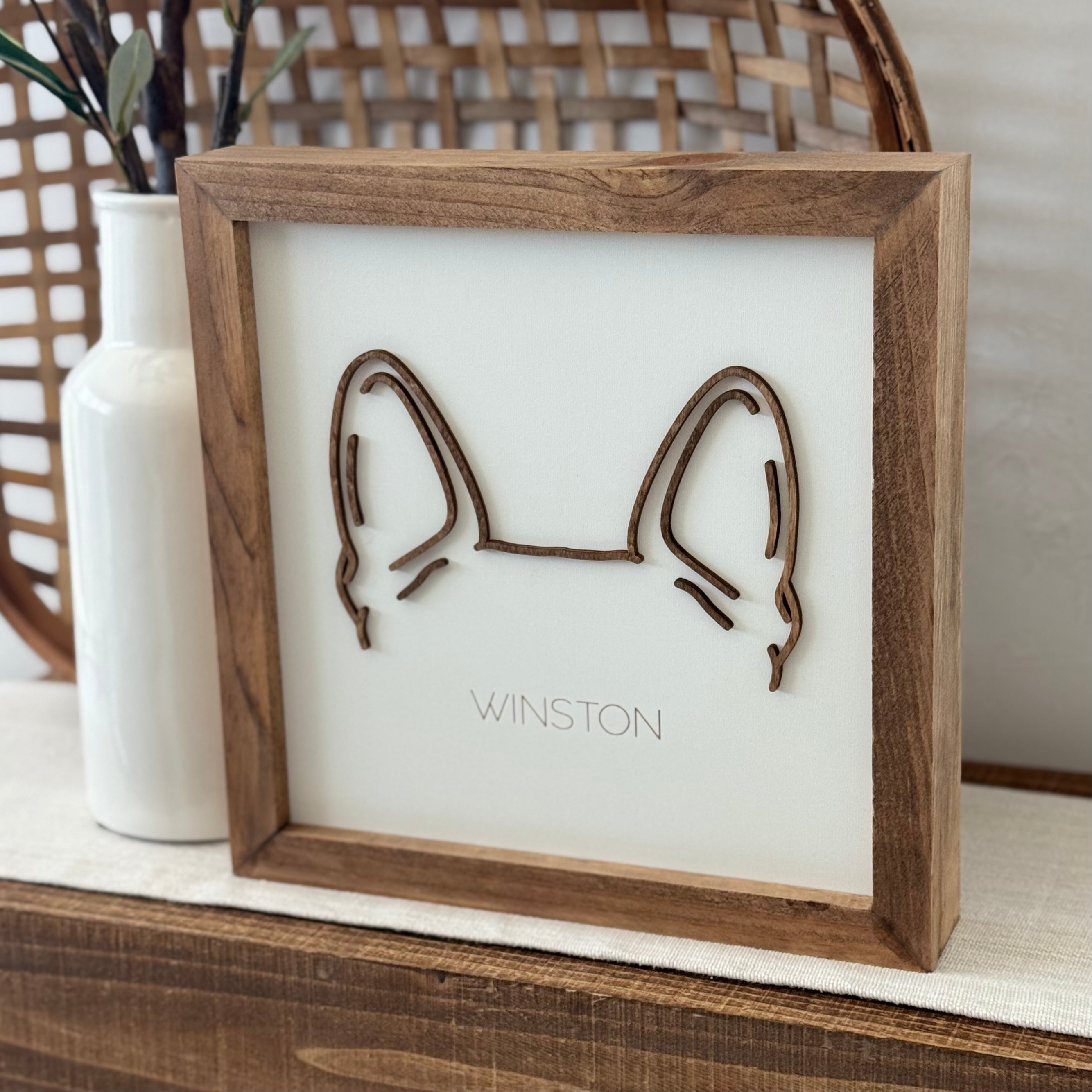 Personalized Dog Ear Outline Sign