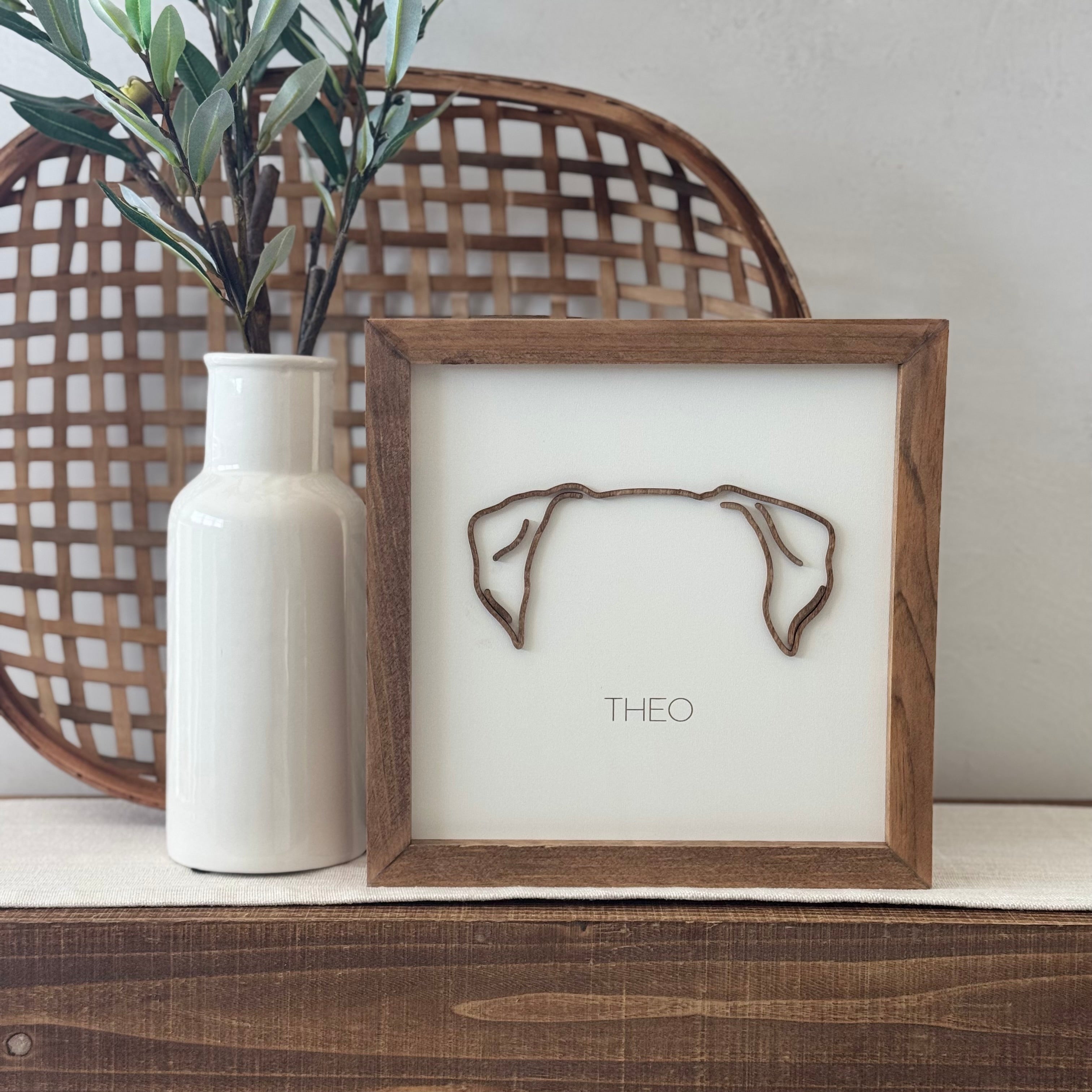 Personalized Dog Ear Outline Sign