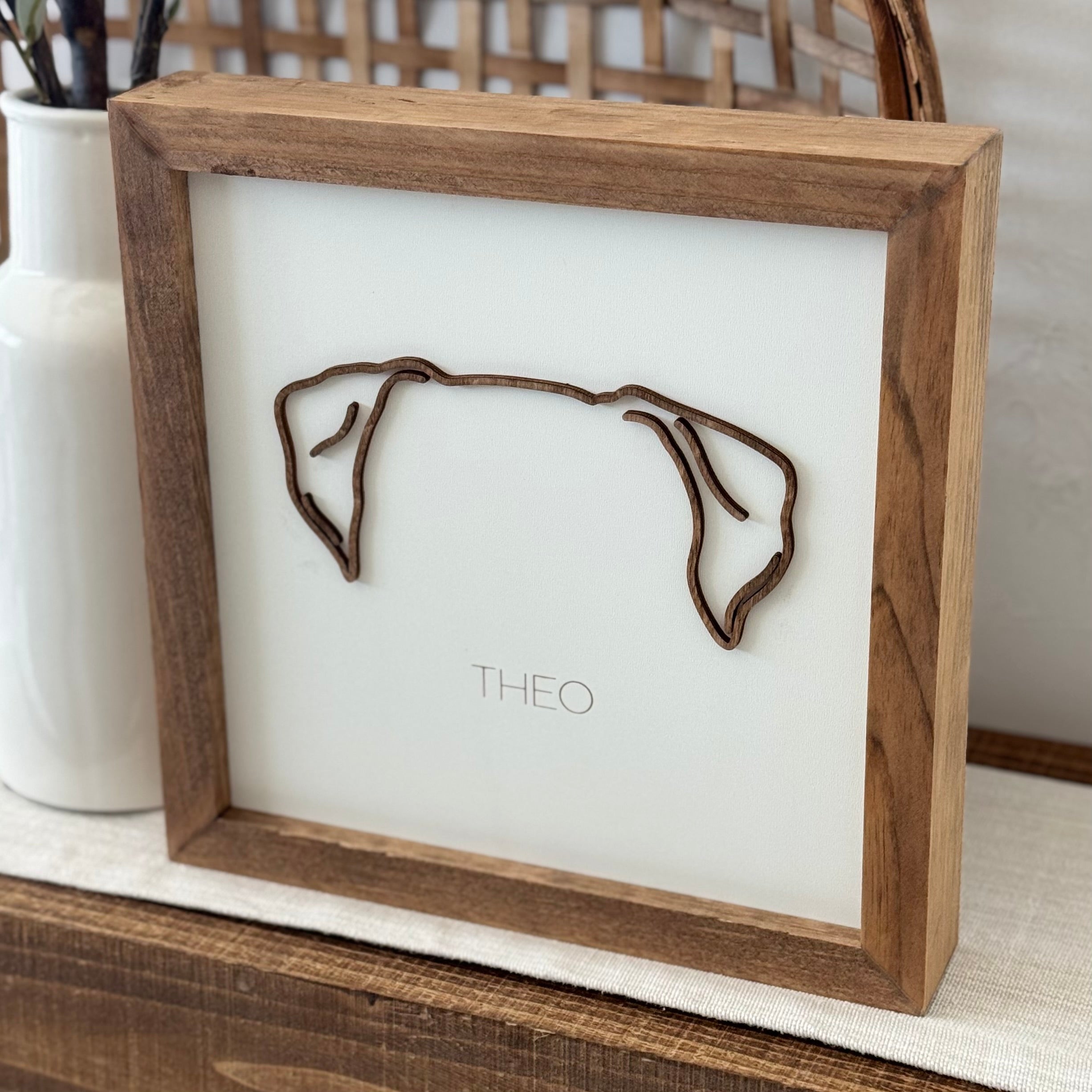 Personalized Dog Ear Outline Sign