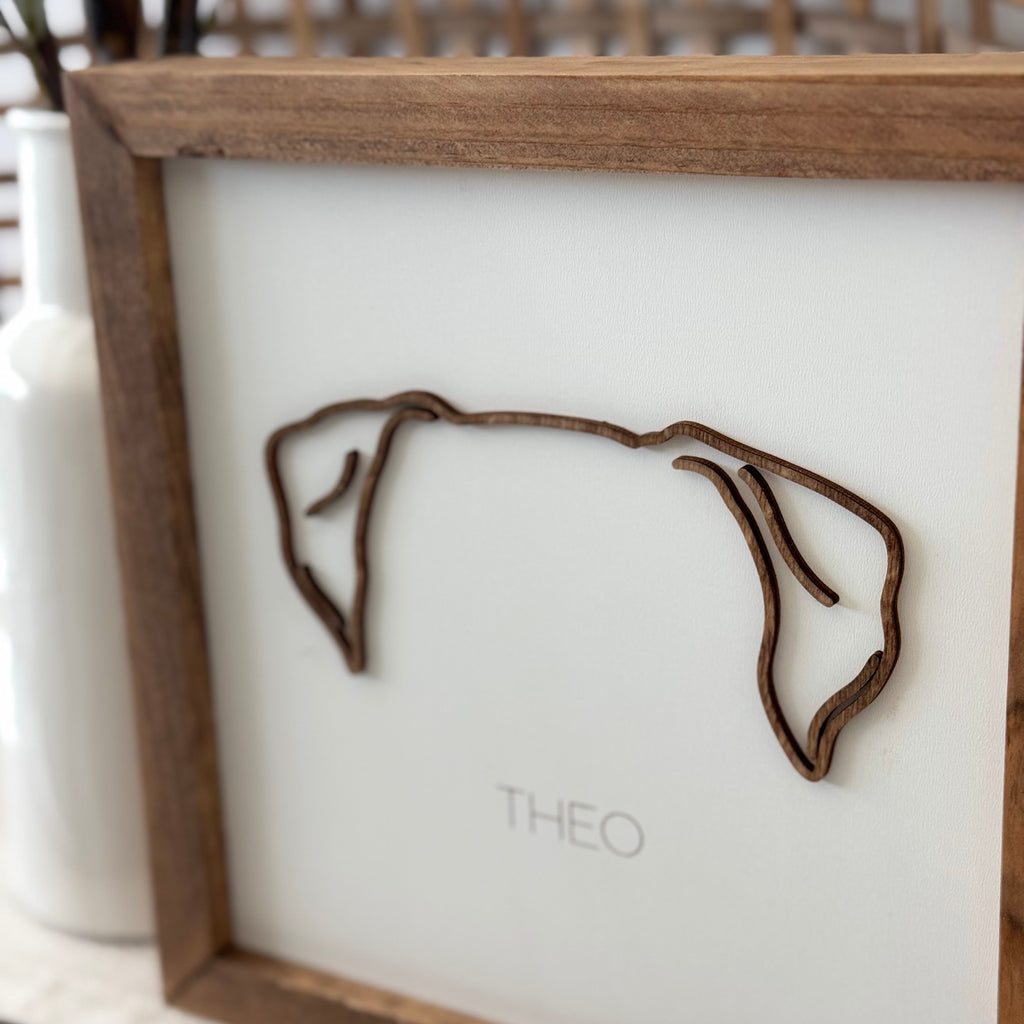 Personalized Dog Ear Outline Sign