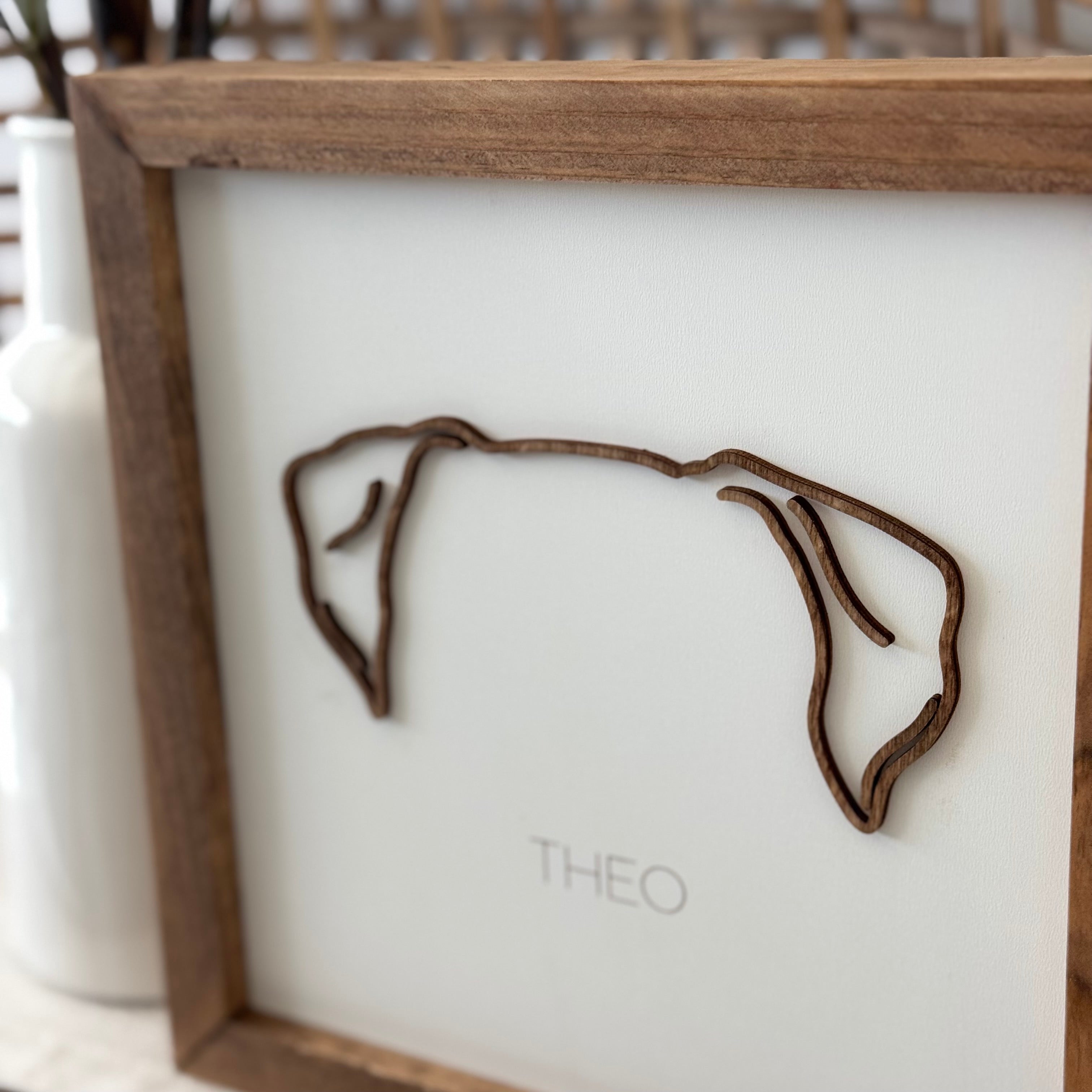 Personalized Dog Ear Outline Sign