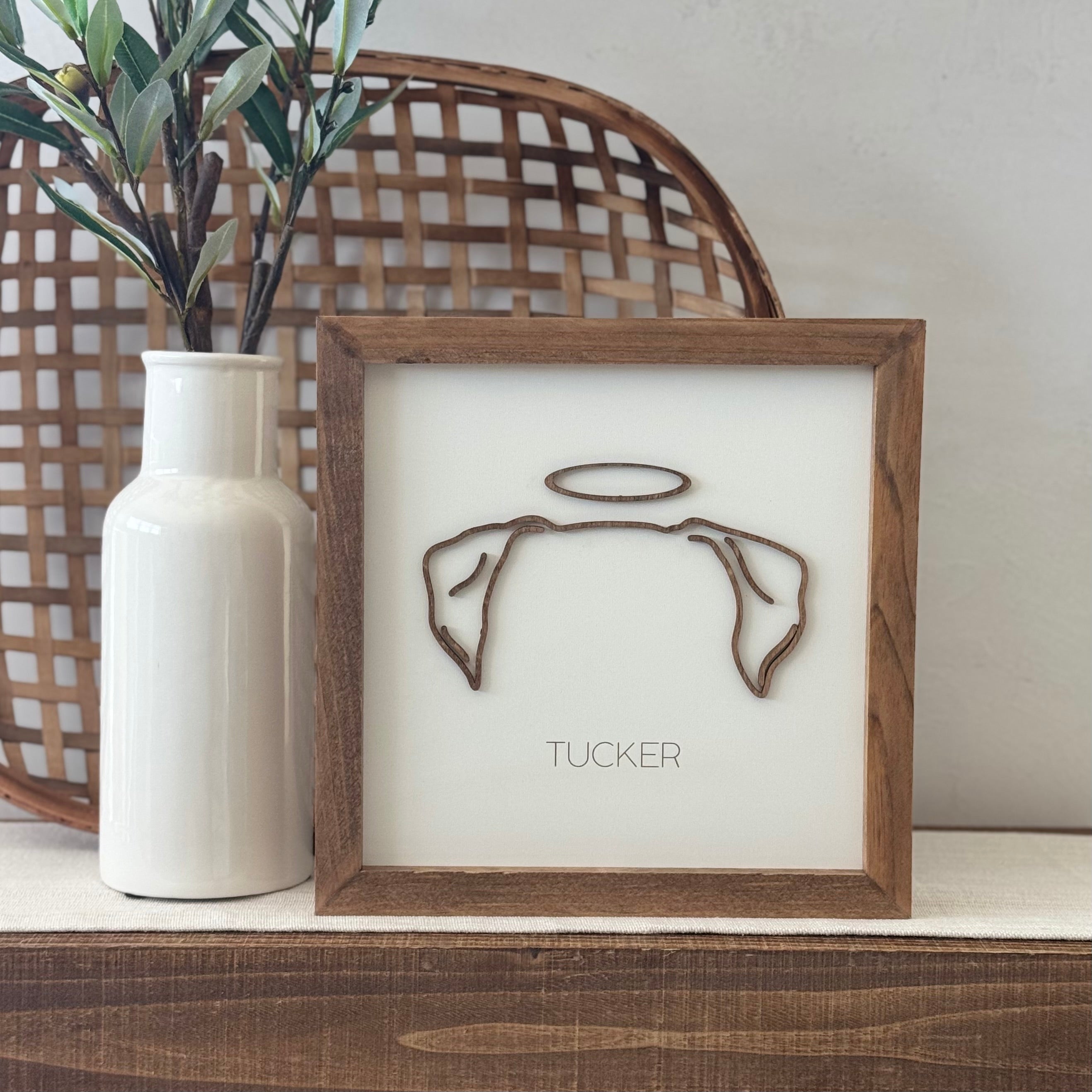 Personalized Dog Ear Silhouette Memorial Sign