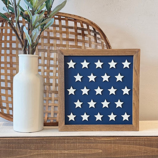 Large Wooden Framed Fourth of July Sign